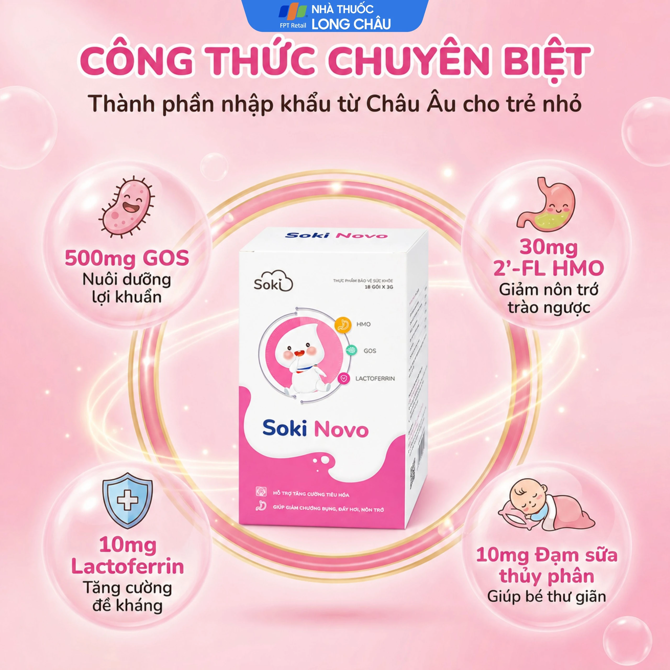 Bột hòa tan hỗ trợ giảm chướng bụng, đầy hơi, nôn trớ, khó tiêu cho trẻ Soki Novo (18 gói x 3g) 4