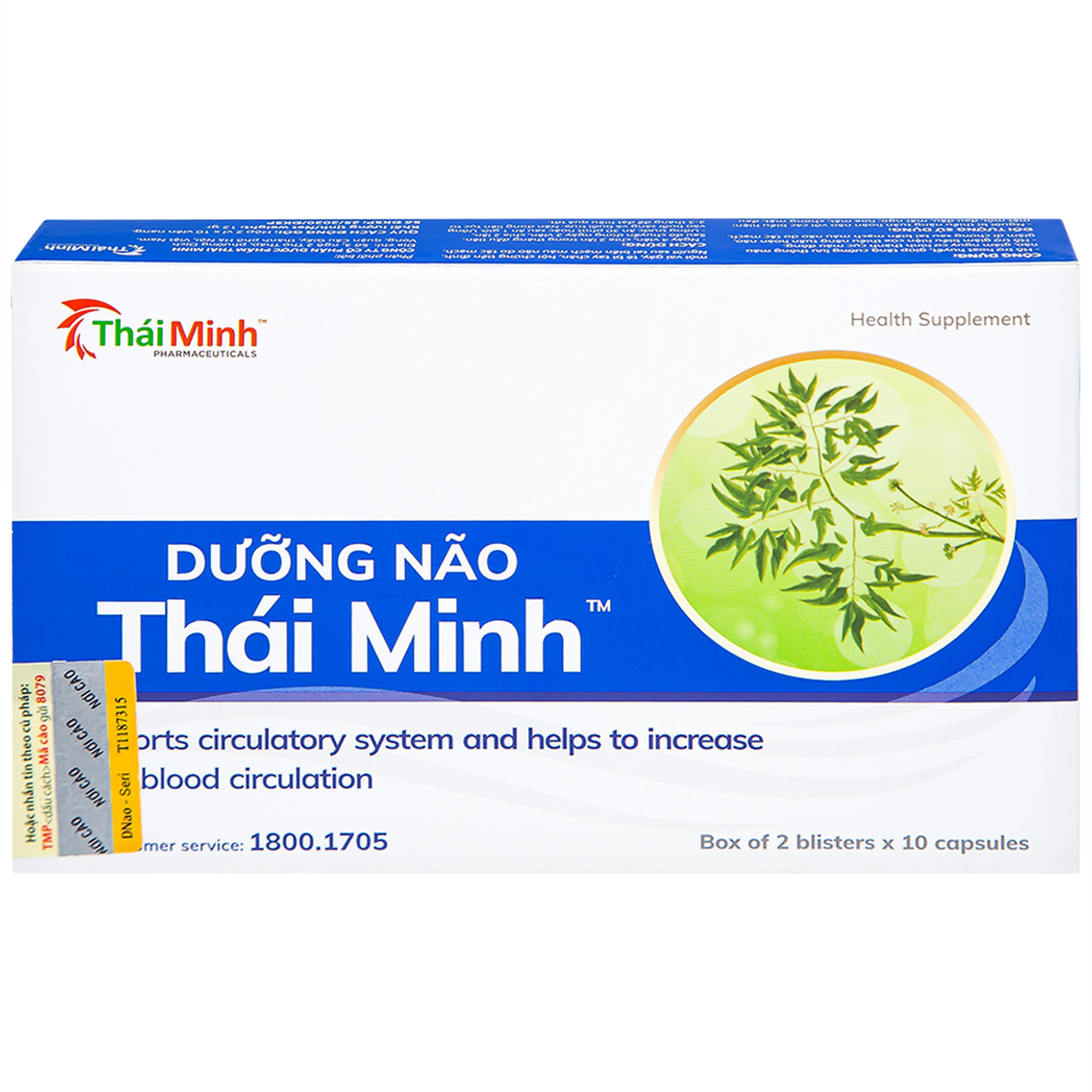Viên tăng lưu thông máu não Dưỡng Não Thái Minh (2 vỉ x 10 viên)