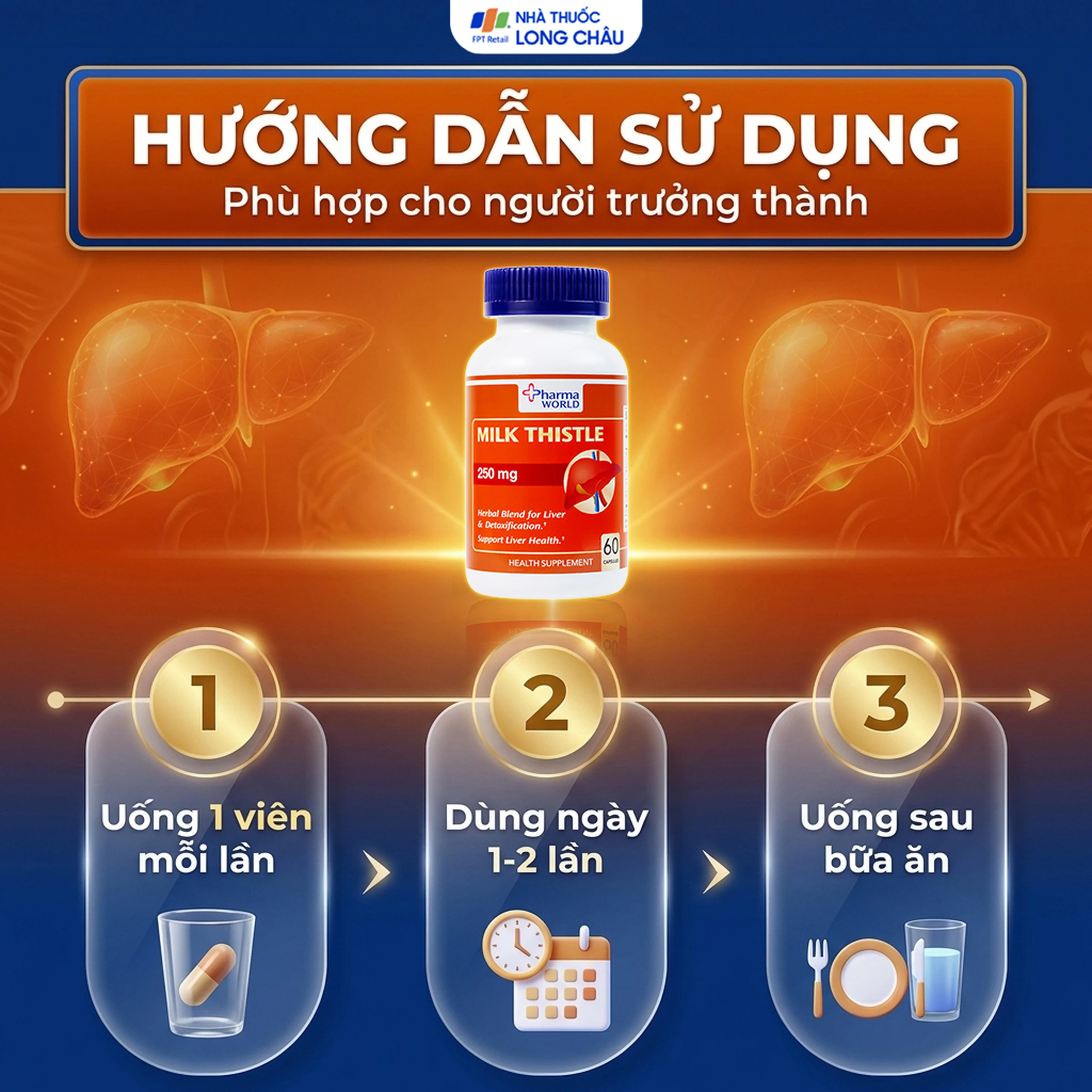 Viên uống hỗ trợ giải độc gan, giúp bảo vệ gan Milk Thistle Pharma World (60 viên) 5
