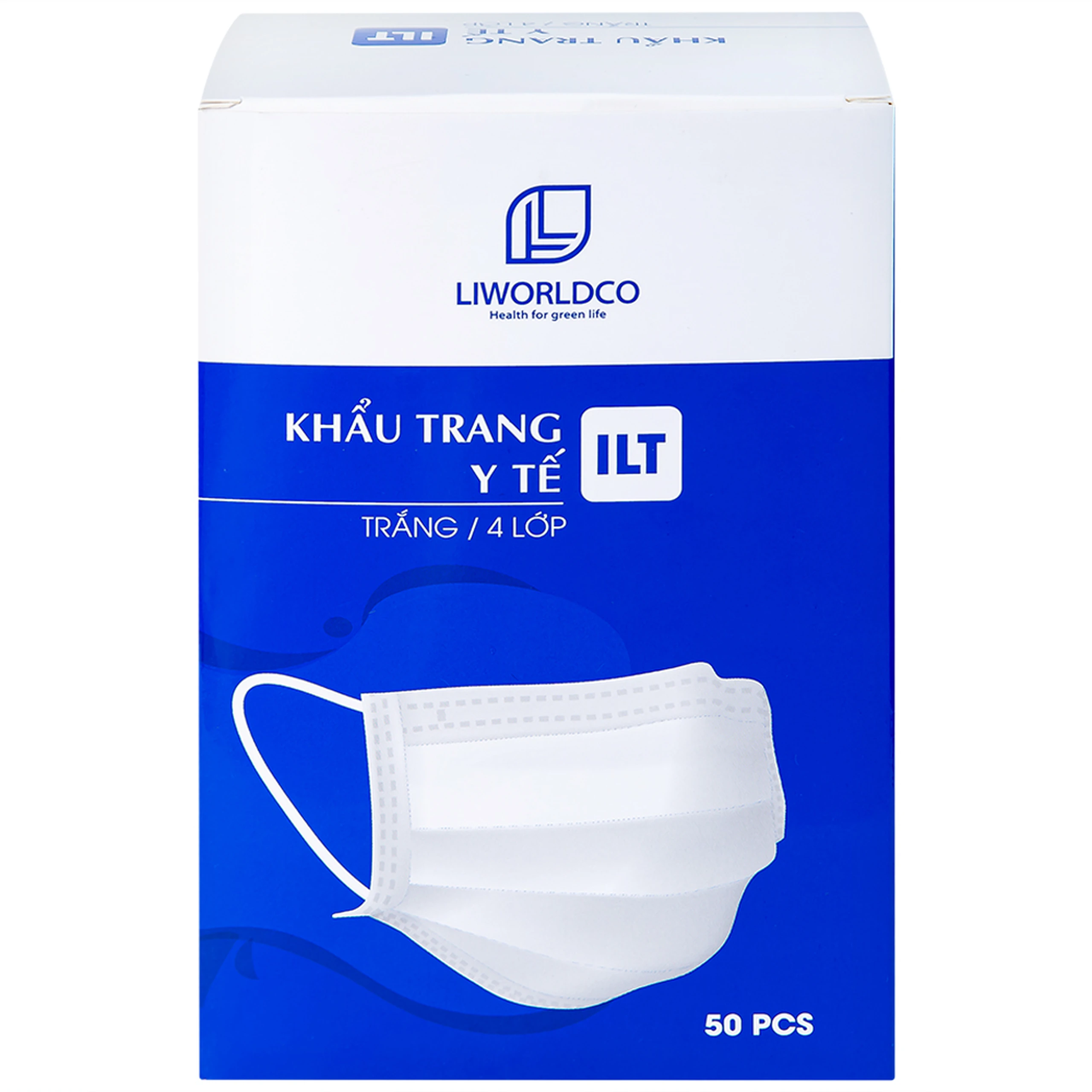 Khẩu trang 4 lớp ILT Liworldco màu trắng (50 cái)