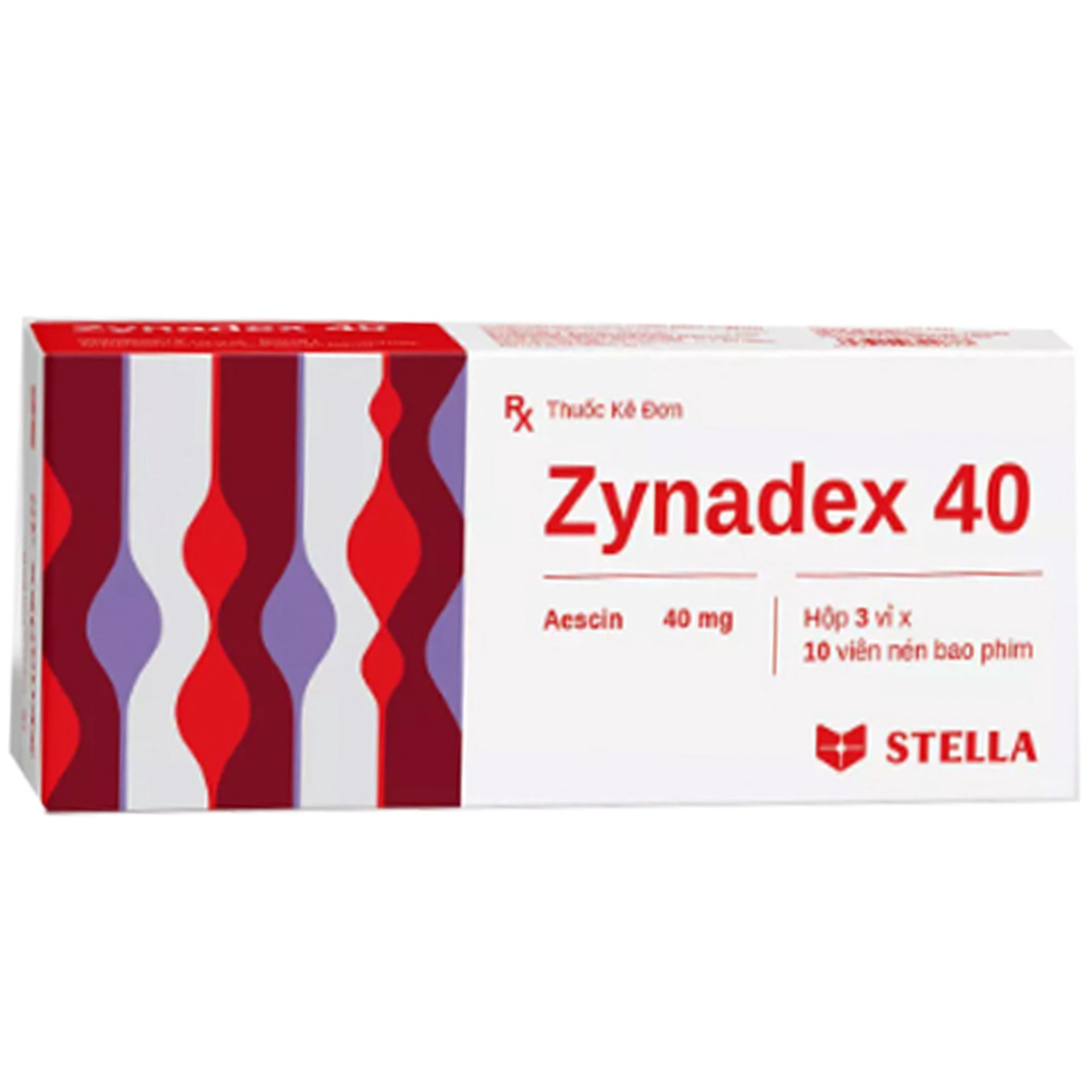 Thuốc Zynadex 40 Stella điều trị viêm nhiễm và phù nề (3 vỉ x 10 viên)
