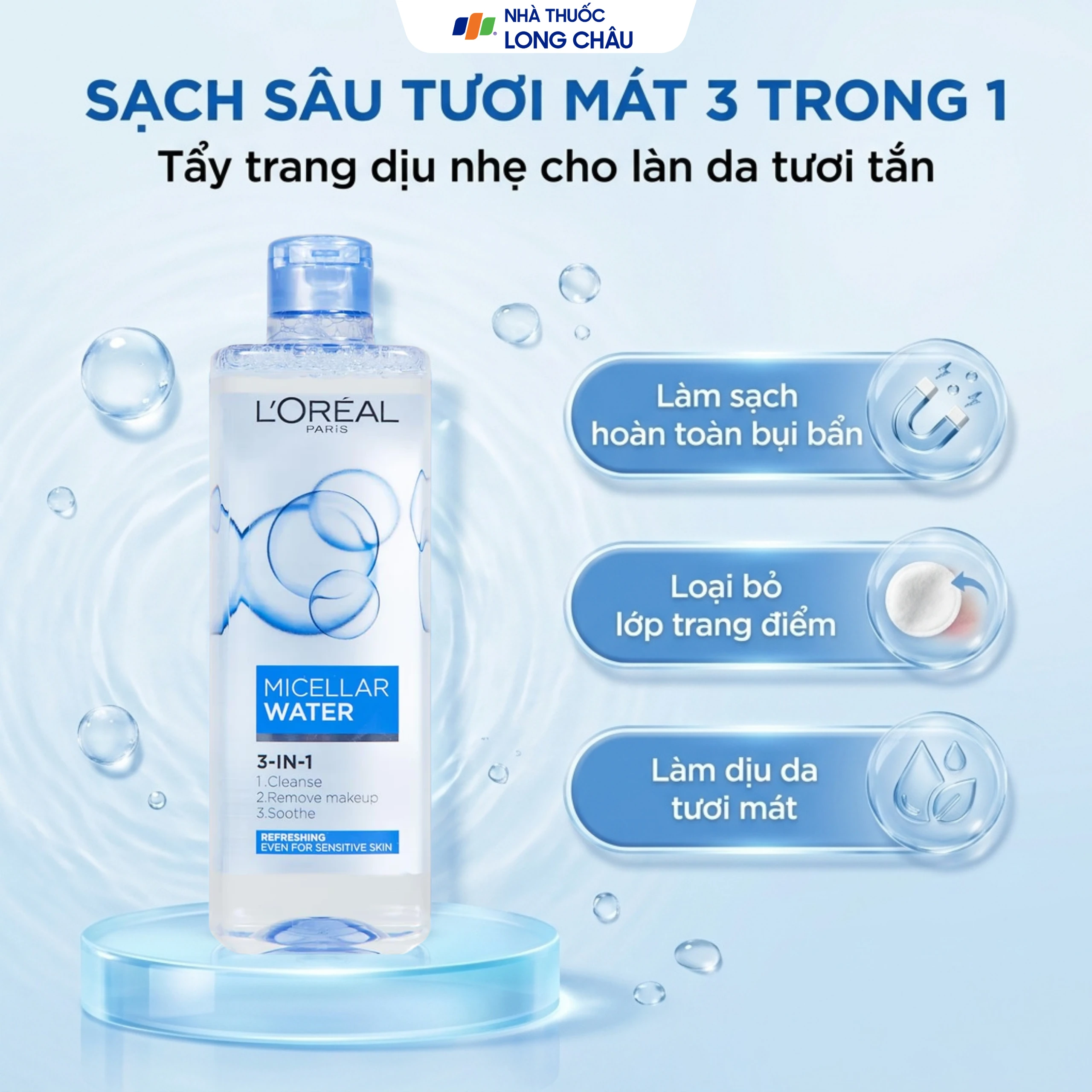 Nước tẩy trang L'Oréal Micellar Water Refreshing cho da hỗn hợp và da dầu (400ml) 2