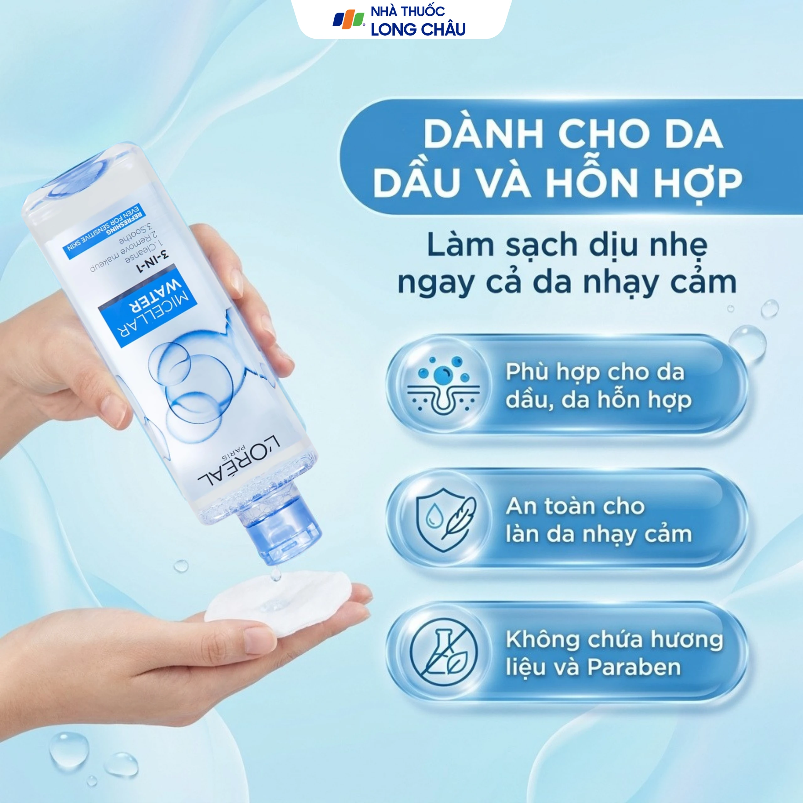 Nước tẩy trang L'Oréal Micellar Water Refreshing cho da hỗn hợp và da dầu (400ml) 4
