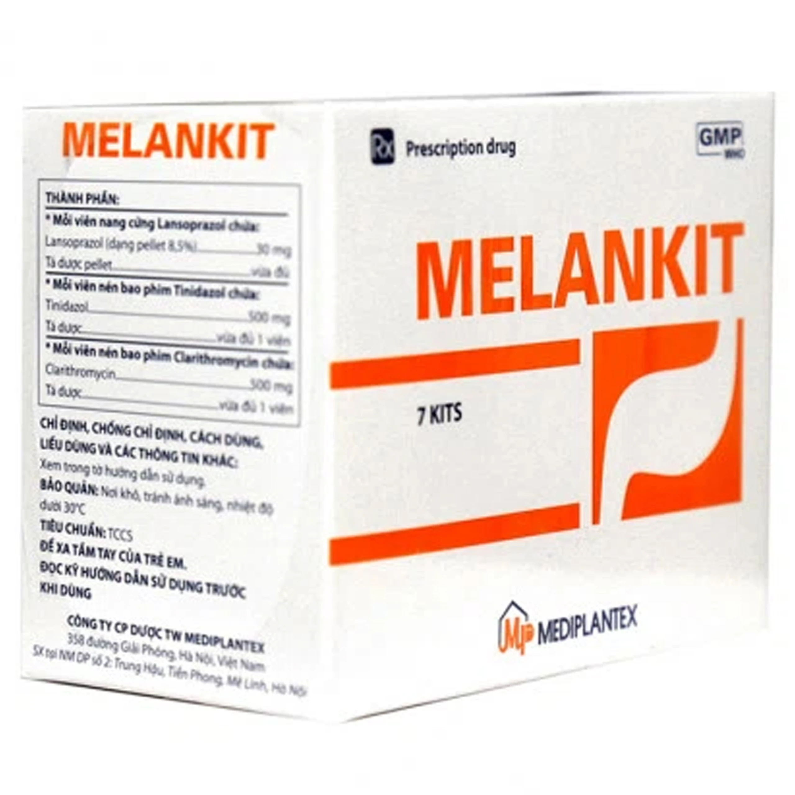 Thuốc Melankit Mediplantex điều trị loét dạ dày tá tràng, viêm dạ dày mãn tính (7 vỉ x 6 viên)