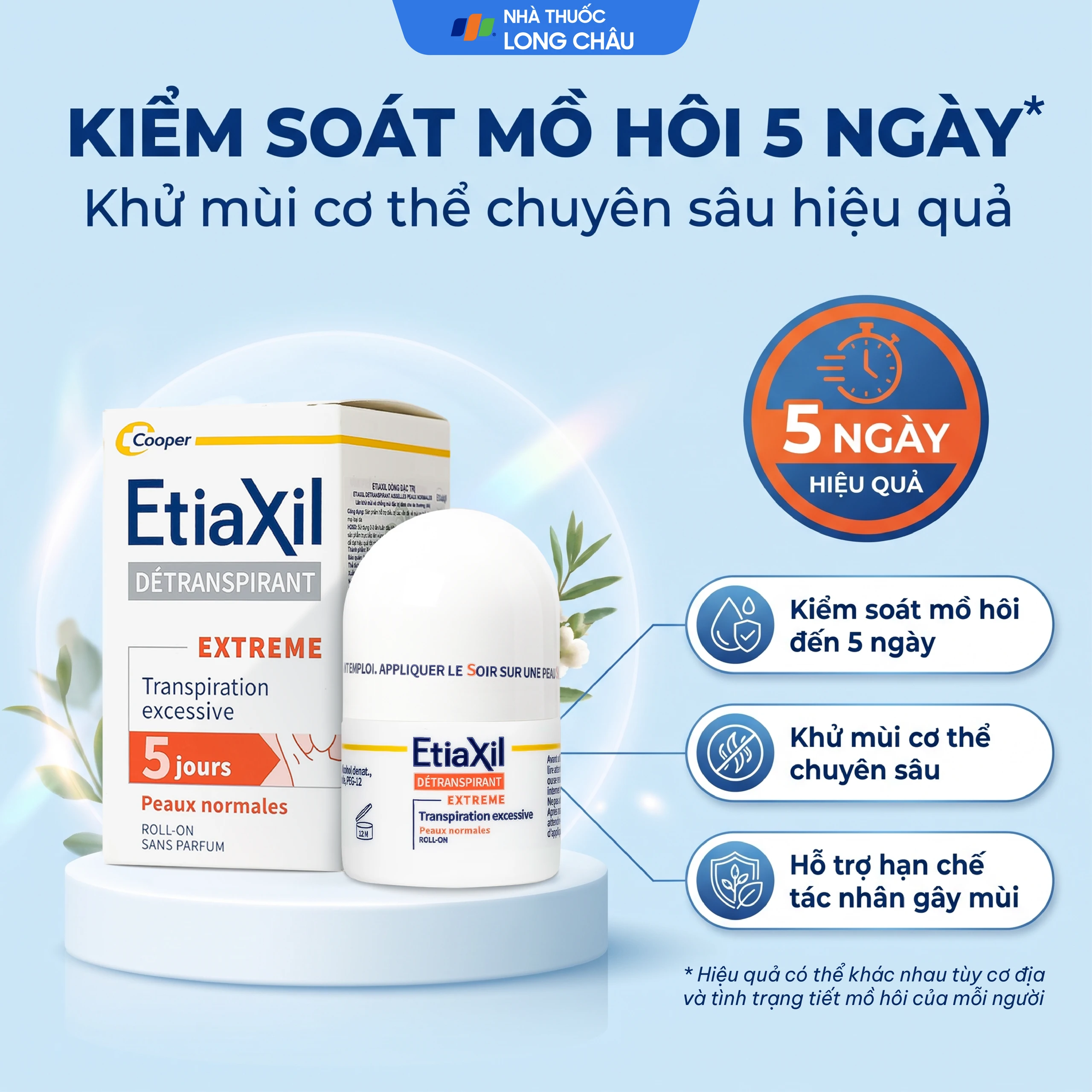 Lăn khử mùi Etiaxil Detranspirant Extreme Peaux Normales giúp khử mùi cơ thể (15ml) 2
