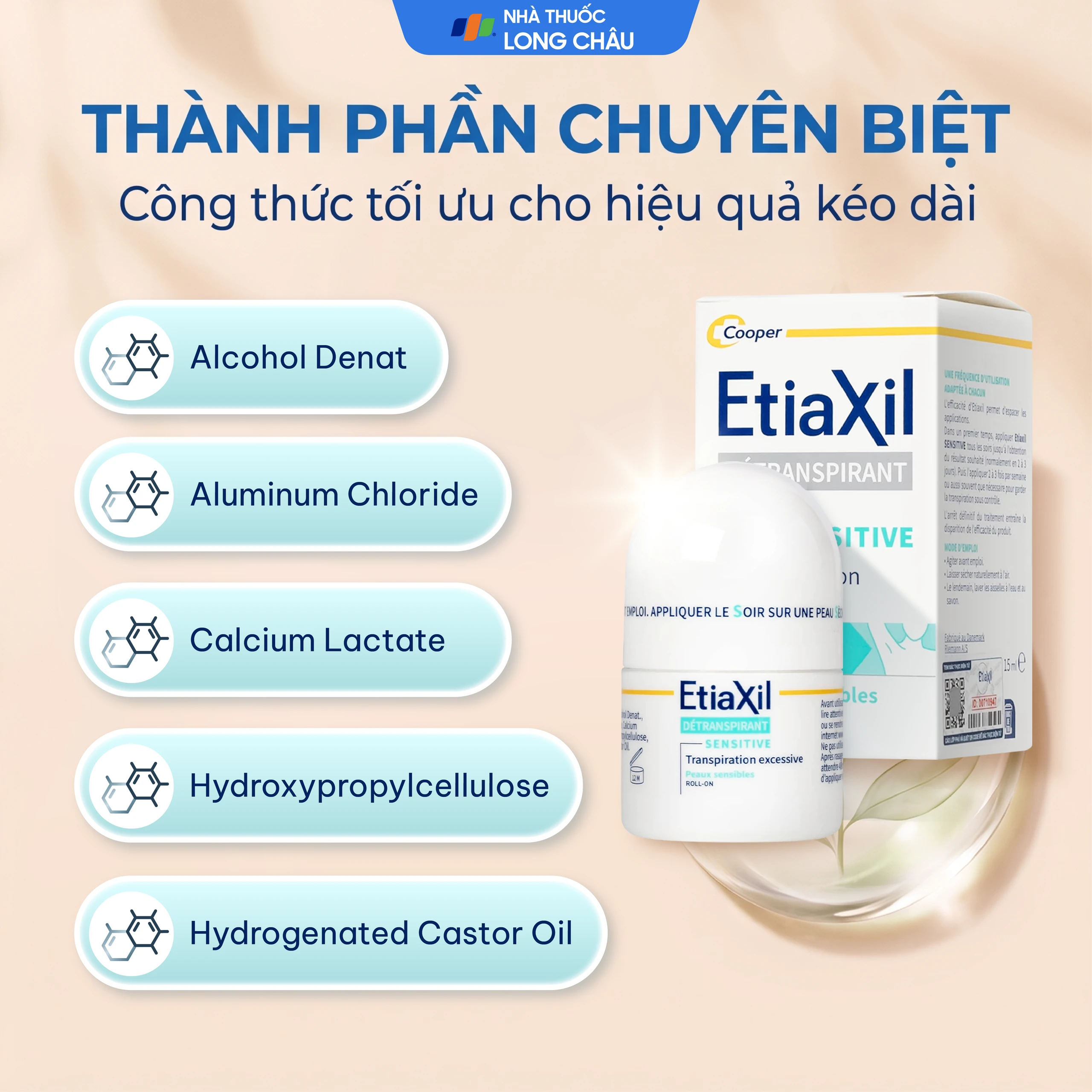 Lăn khử mùi cơ thể Etiaxil Detranspirant Aisselles Peaux Sensibles dành cho da nhạy cảm (15ml) 3