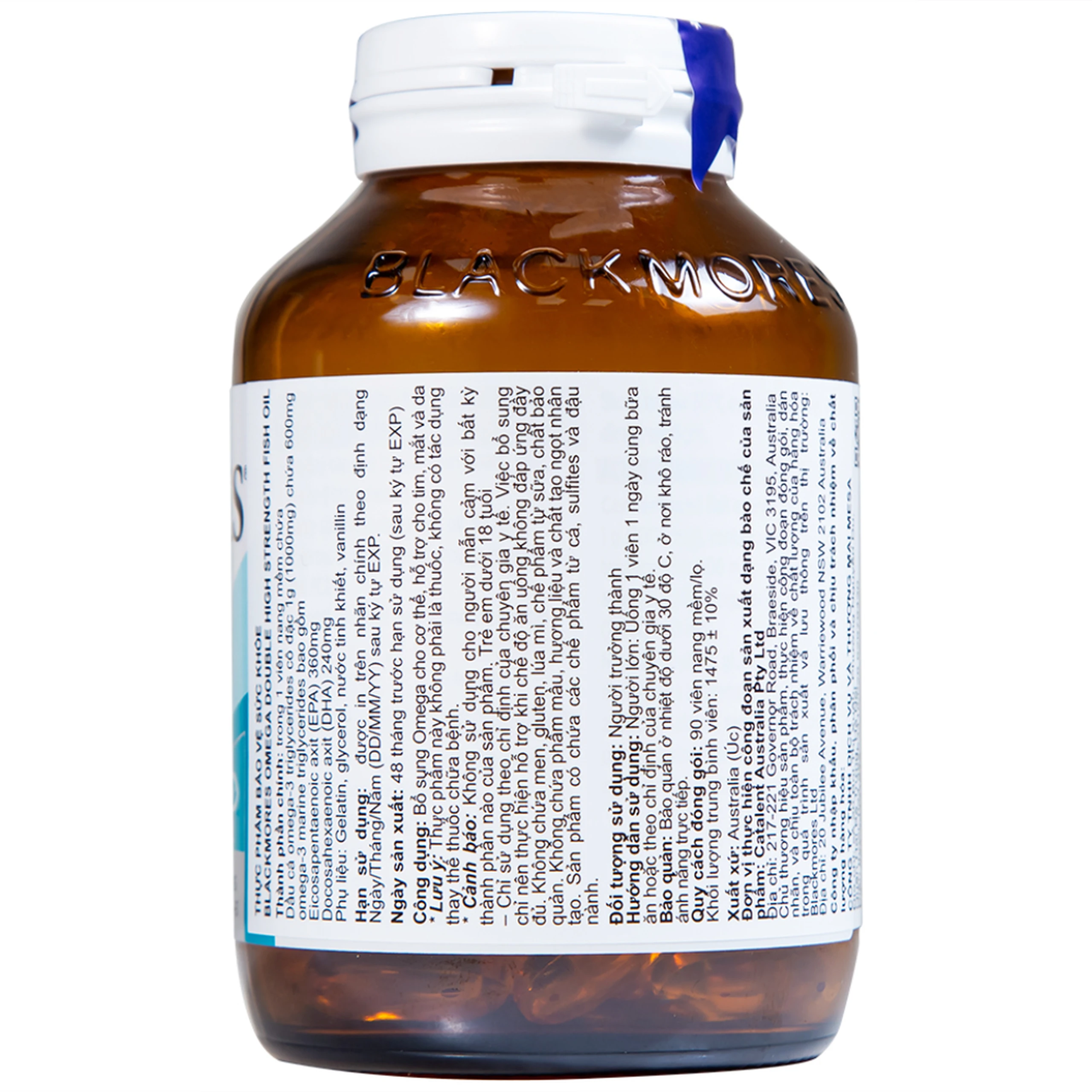 Viên hỗ trợ cho tim, mắt và da Blackmores Omega Double High Strength Fish Oil (90 viên)