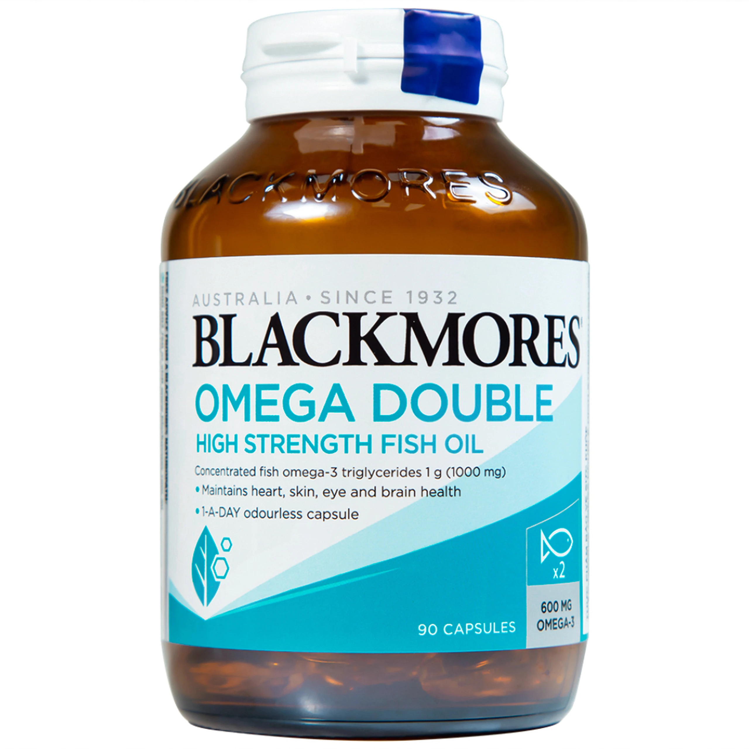 Viên hỗ trợ cho tim, mắt và da Blackmores Omega Double High Strength Fish Oil (90 viên)