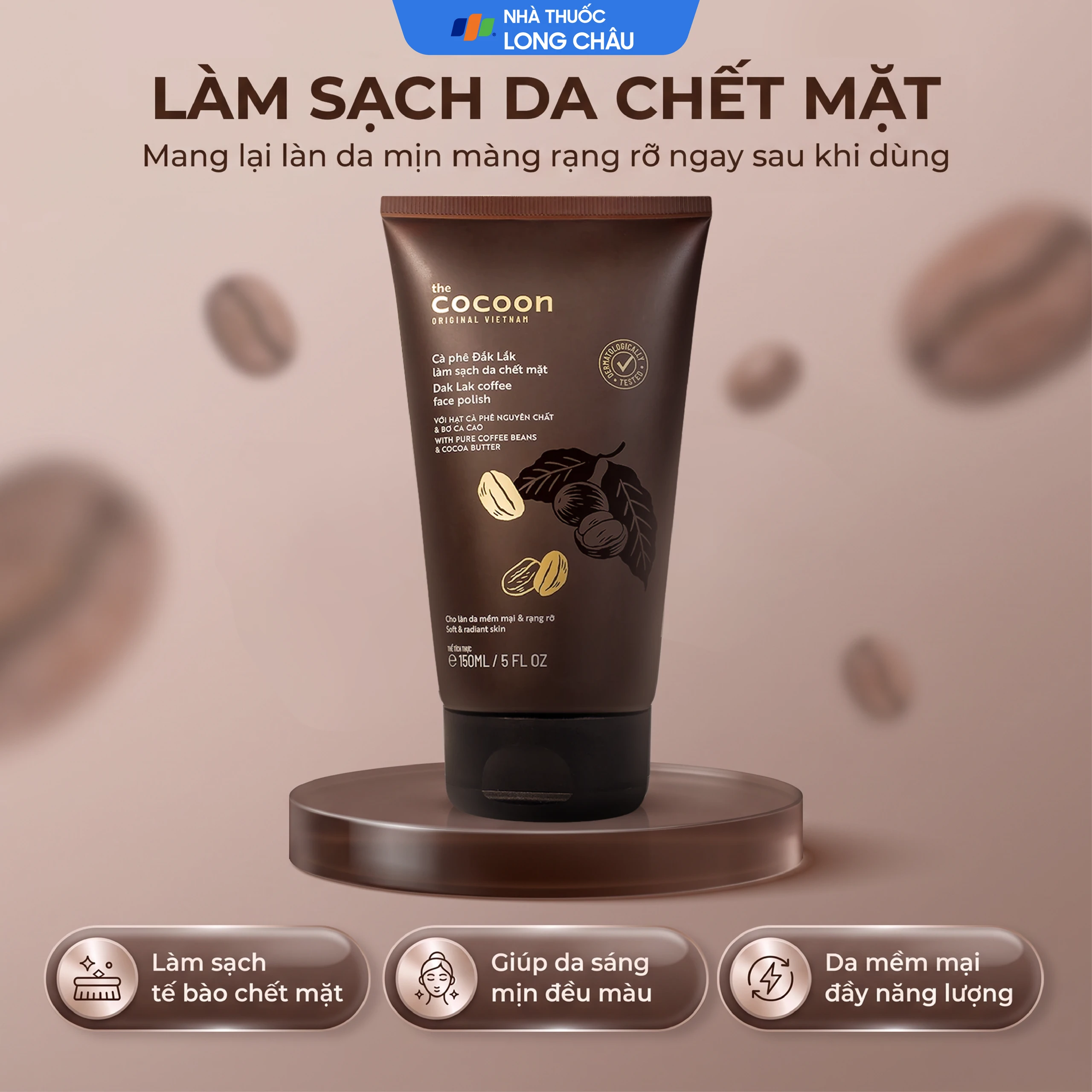 Gel tẩy tế bào chết cà phê Đắk Lắk Cocoon dành cho da mặt (150ml) 2