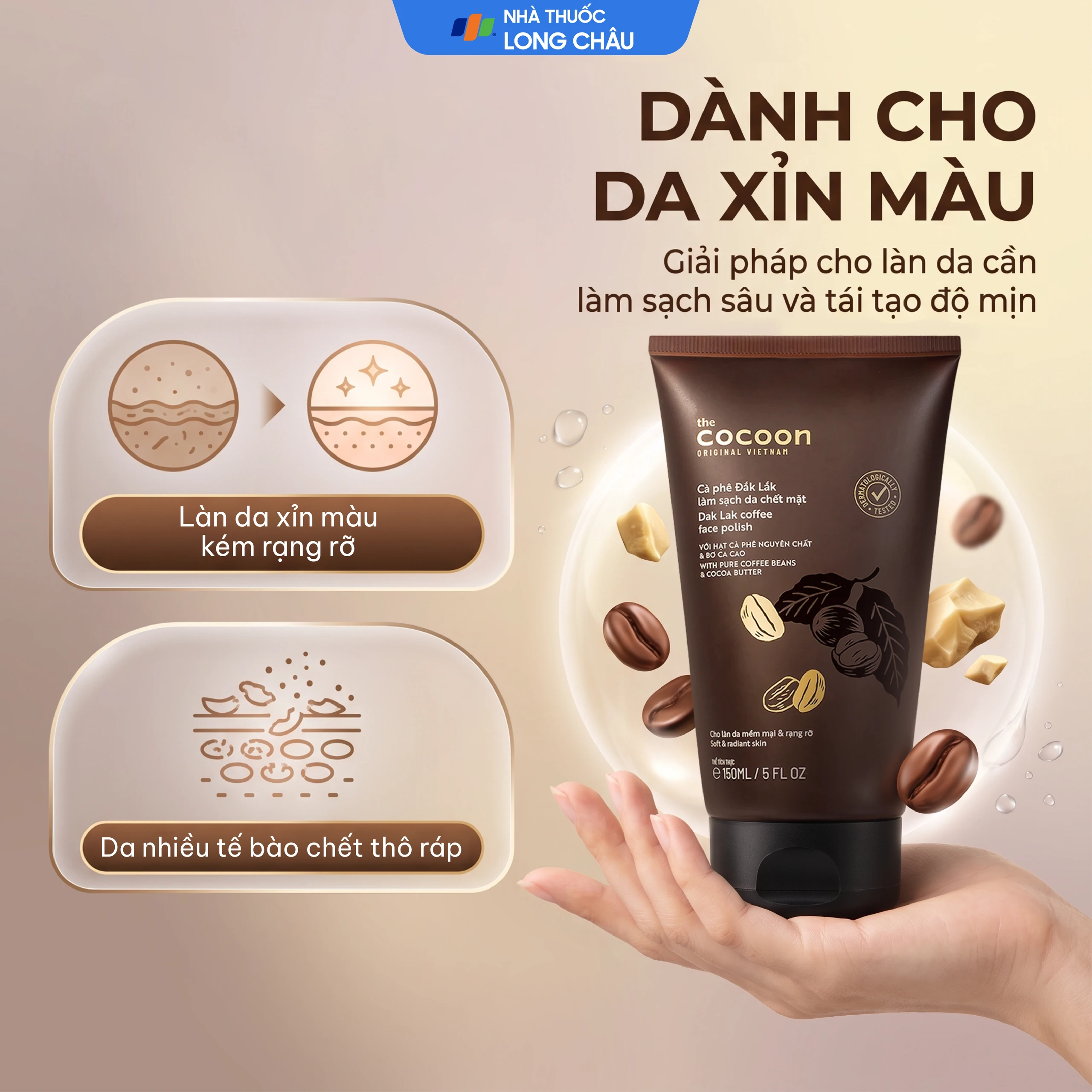 Gel tẩy tế bào chết cà phê Đắk Lắk Cocoon dành cho da mặt (150ml) 4