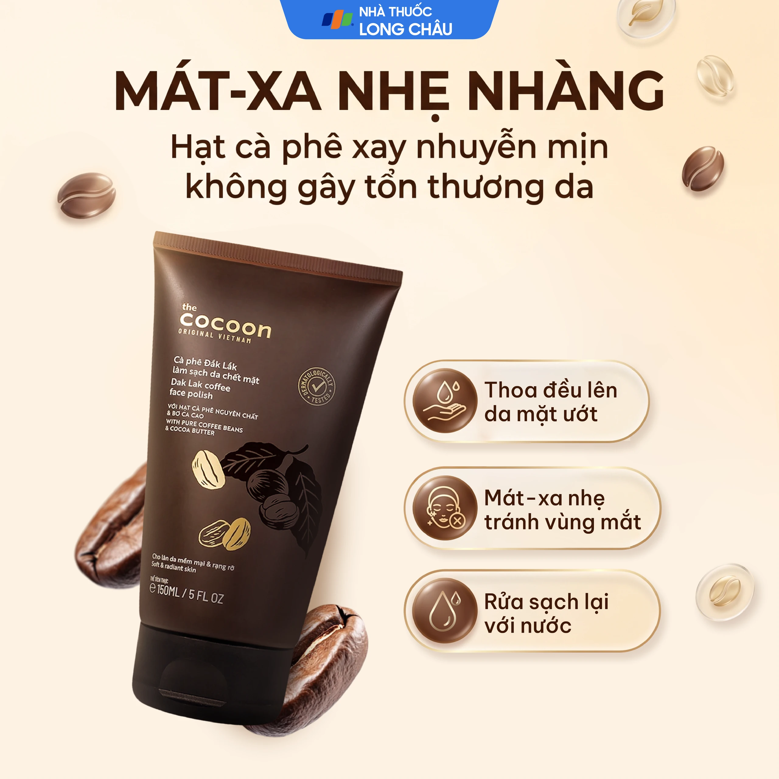 Gel tẩy tế bào chết cà phê Đắk Lắk Cocoon dành cho da mặt (150ml) 5