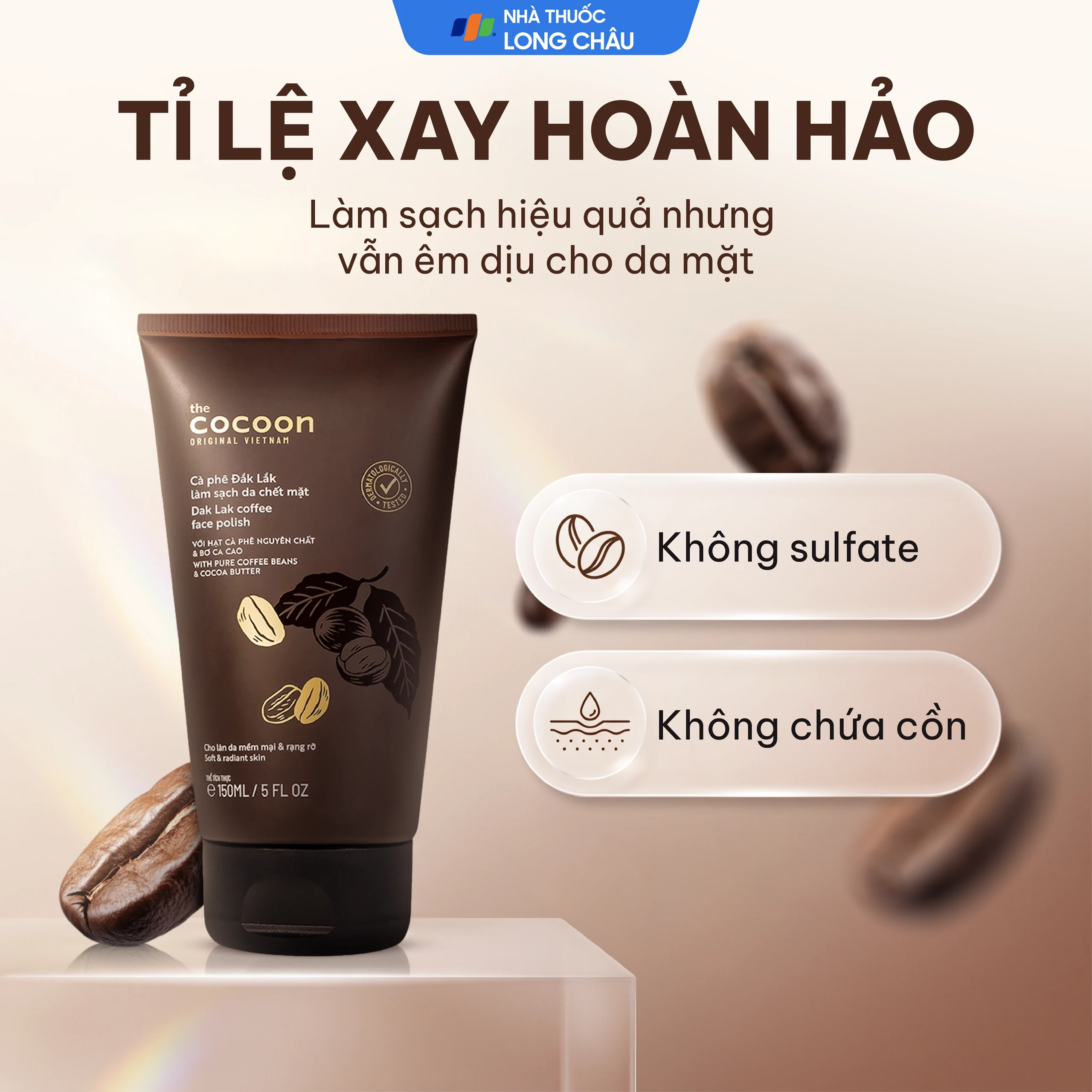 Gel tẩy tế bào chết cà phê Đắk Lắk Cocoon dành cho da mặt (150ml) 6
