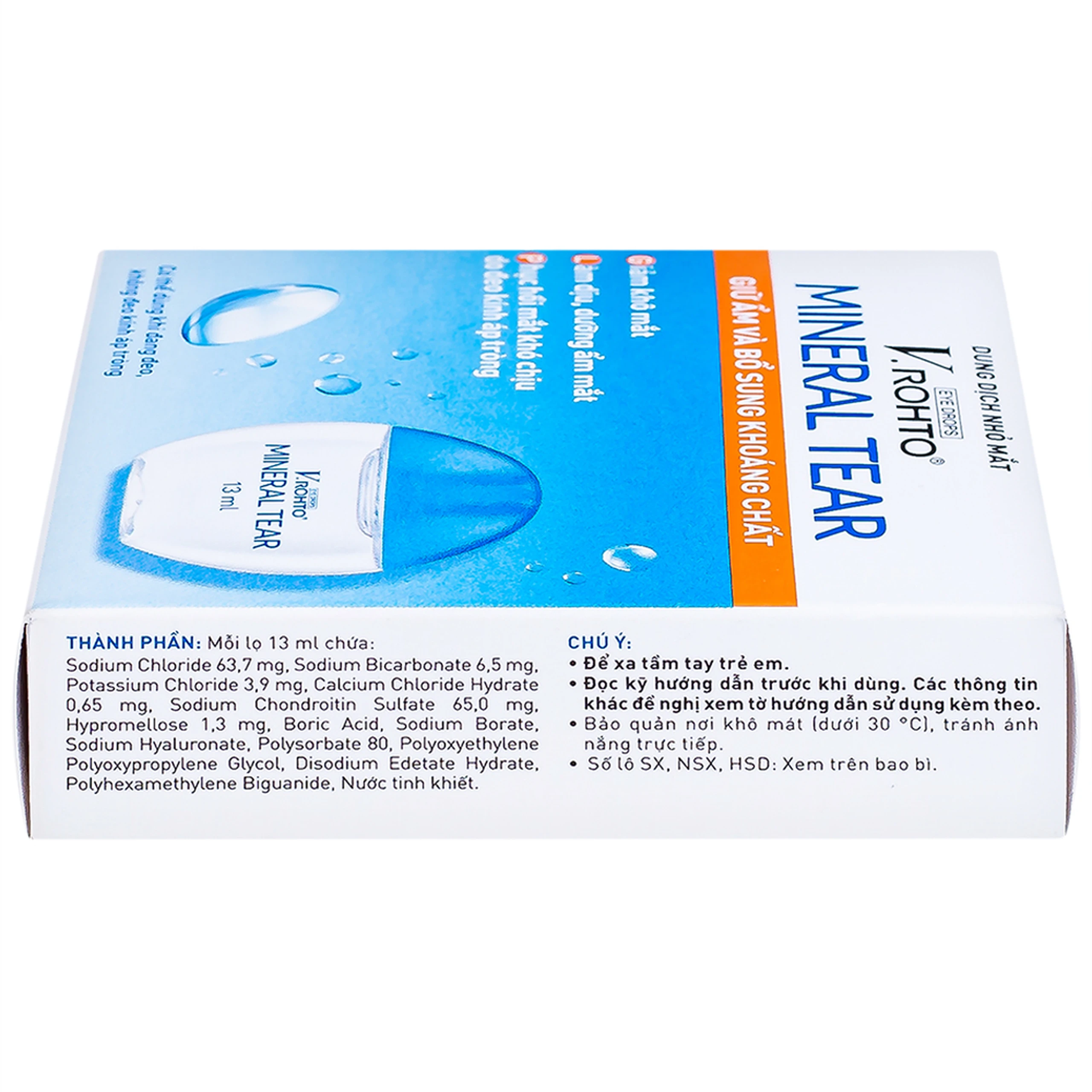 Nhỏ mắt V.Rohto Mineral Tear 13ml hỗ trợ dưỡng ẩm, bổ sung khoáng chất