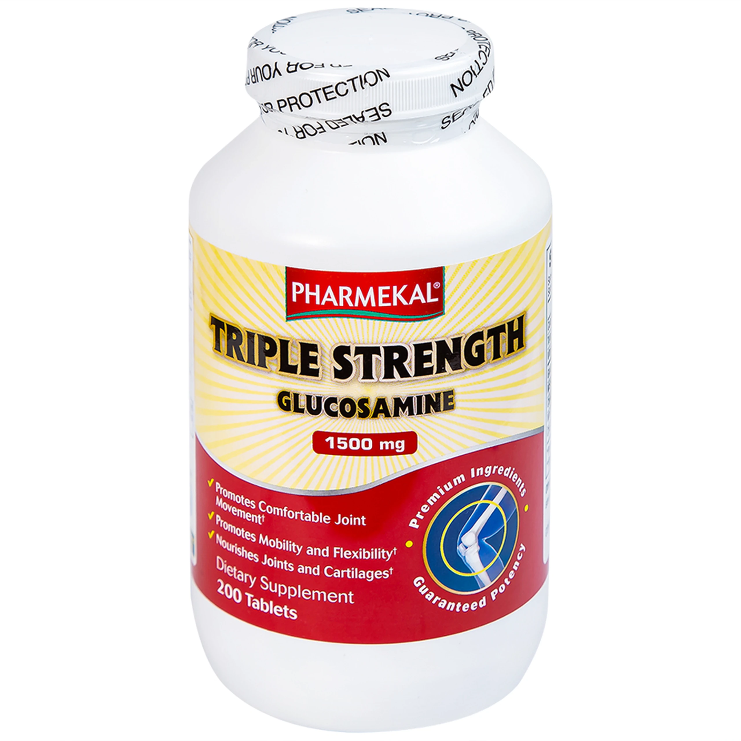 Viên uống hỗ trợ khớp, bổ sung dưỡng chất cho khớp Triple Strength Glucosamine 1500mg Pharmekal (200 viên)