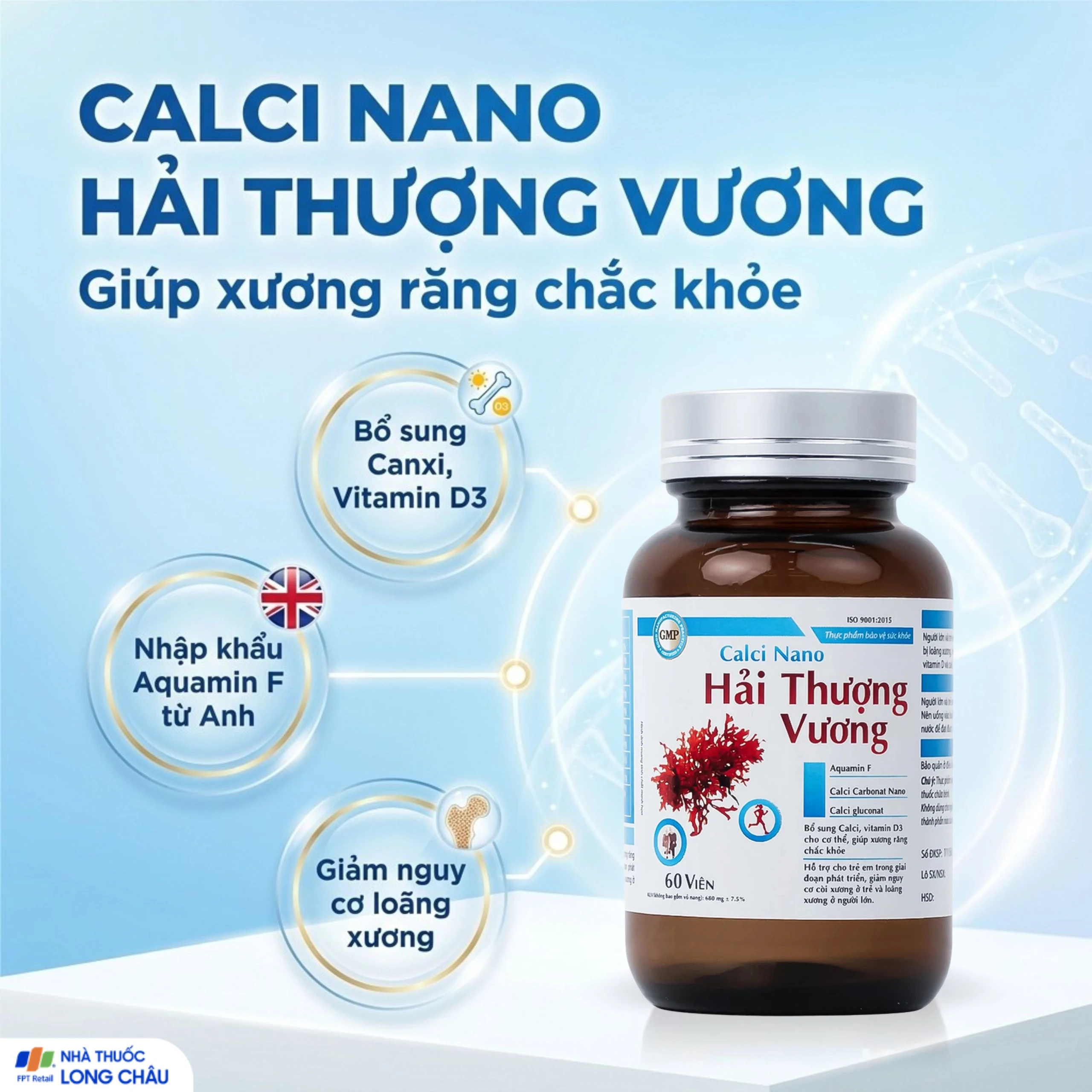 Viên uống bổ sung canxi giúp xương răng chắc khỏe Calci Nano Hải Thượng Vương (60 viên) 2