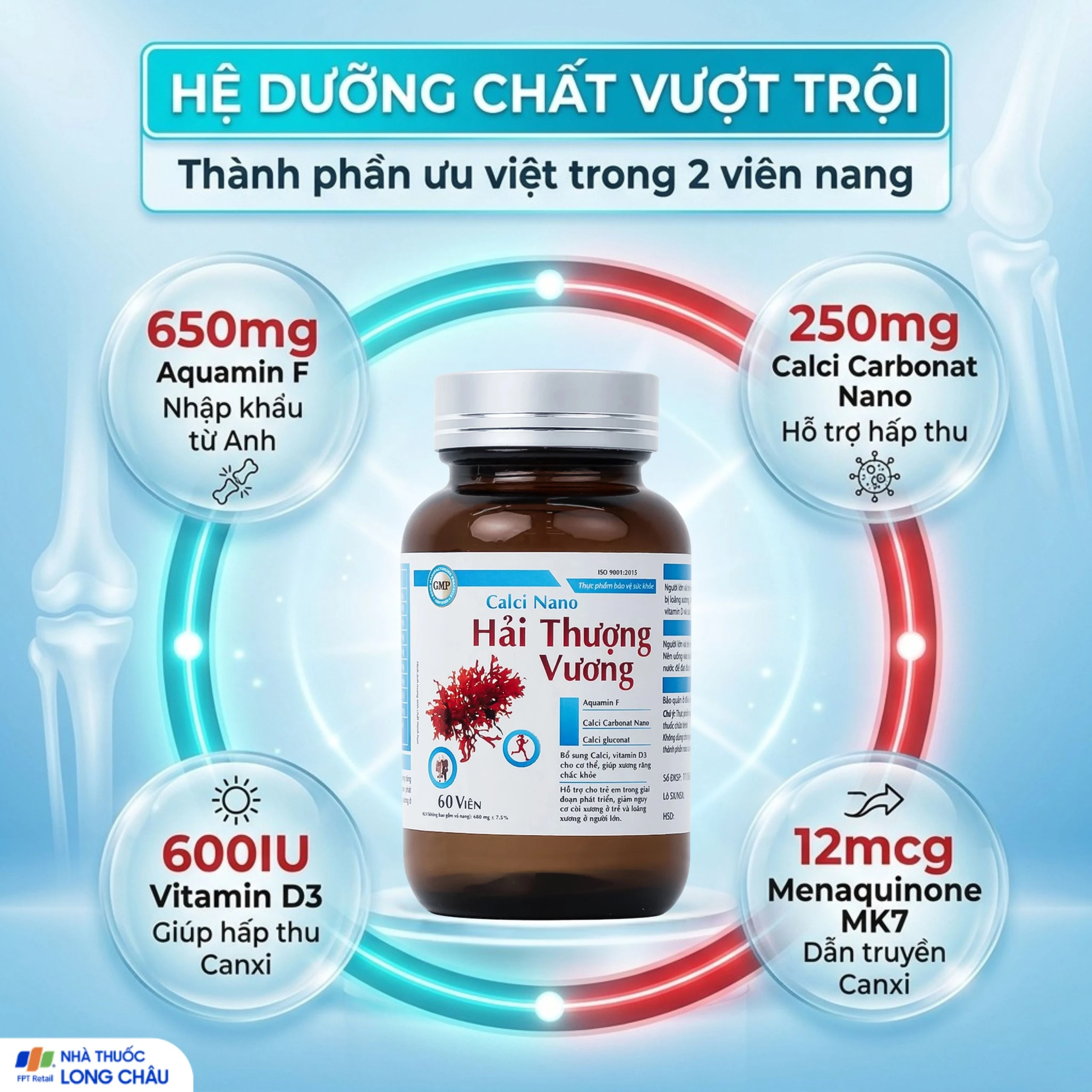 Viên uống bổ sung canxi giúp xương răng chắc khỏe Calci Nano Hải Thượng Vương (60 viên) 3