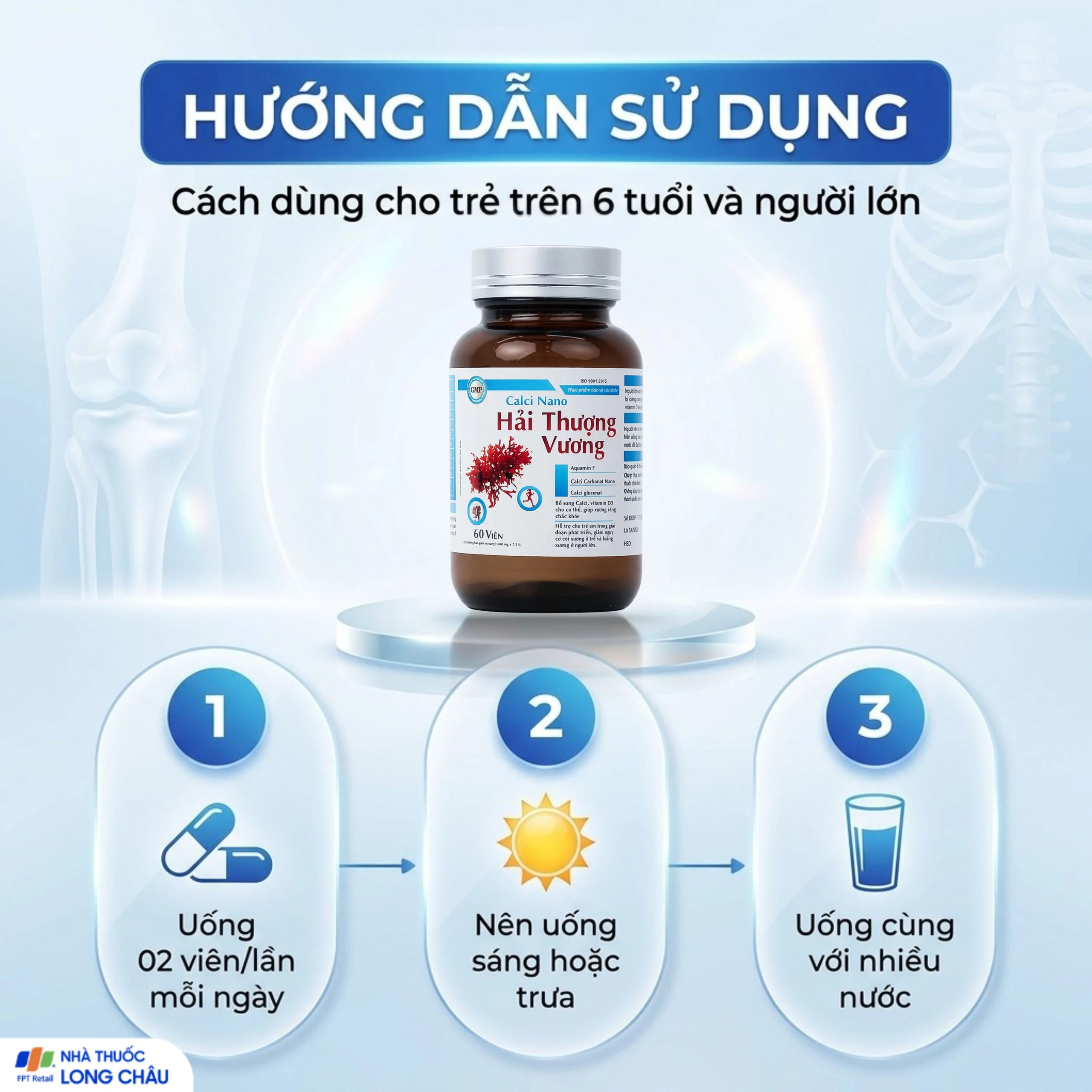 Viên uống bổ sung canxi giúp xương răng chắc khỏe Calci Nano Hải Thượng Vương (60 viên) 5