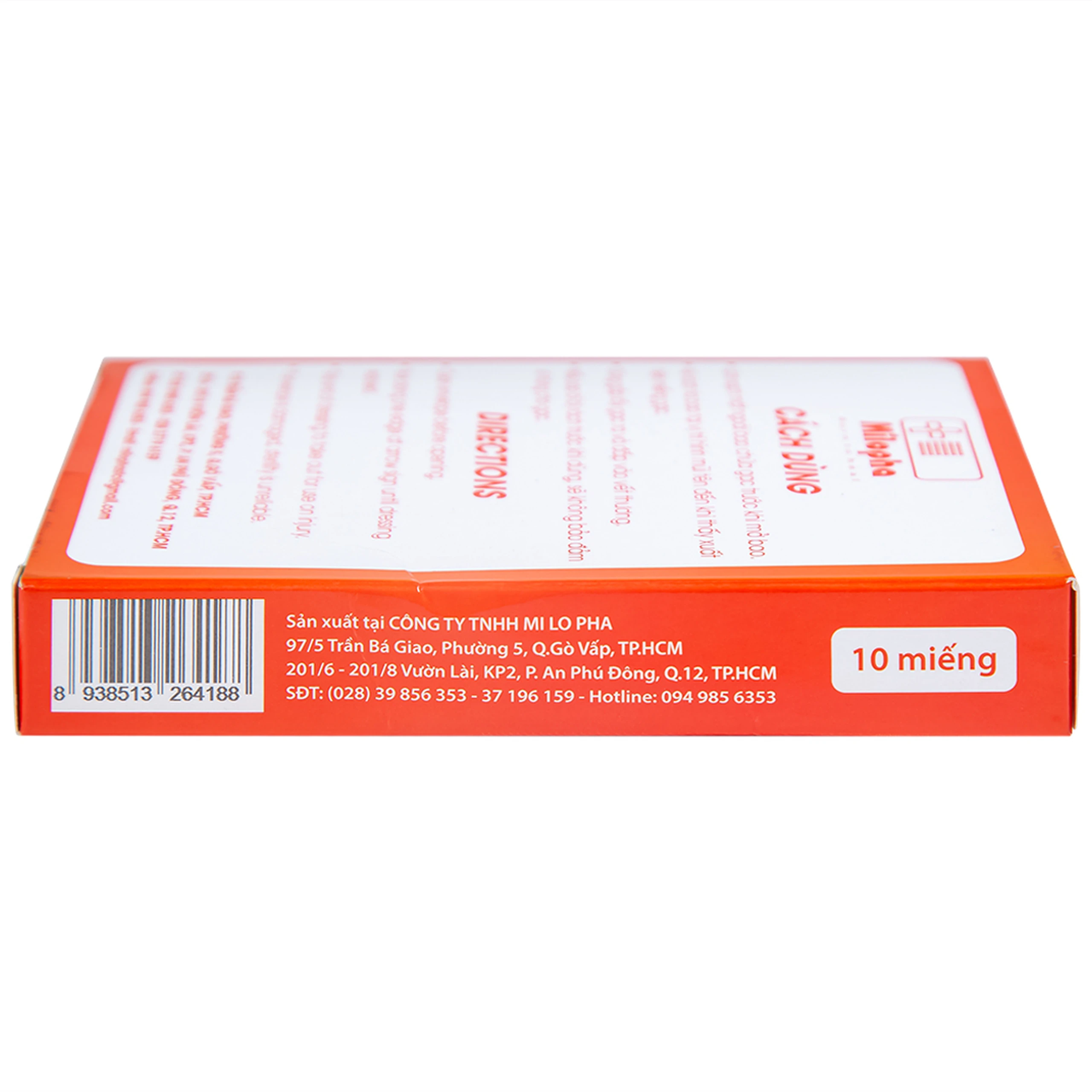 Gạc tiệt trùng Vaseline Milovas (10 miếng) sơ cứu vết thương, thấm máu và dịch tiết