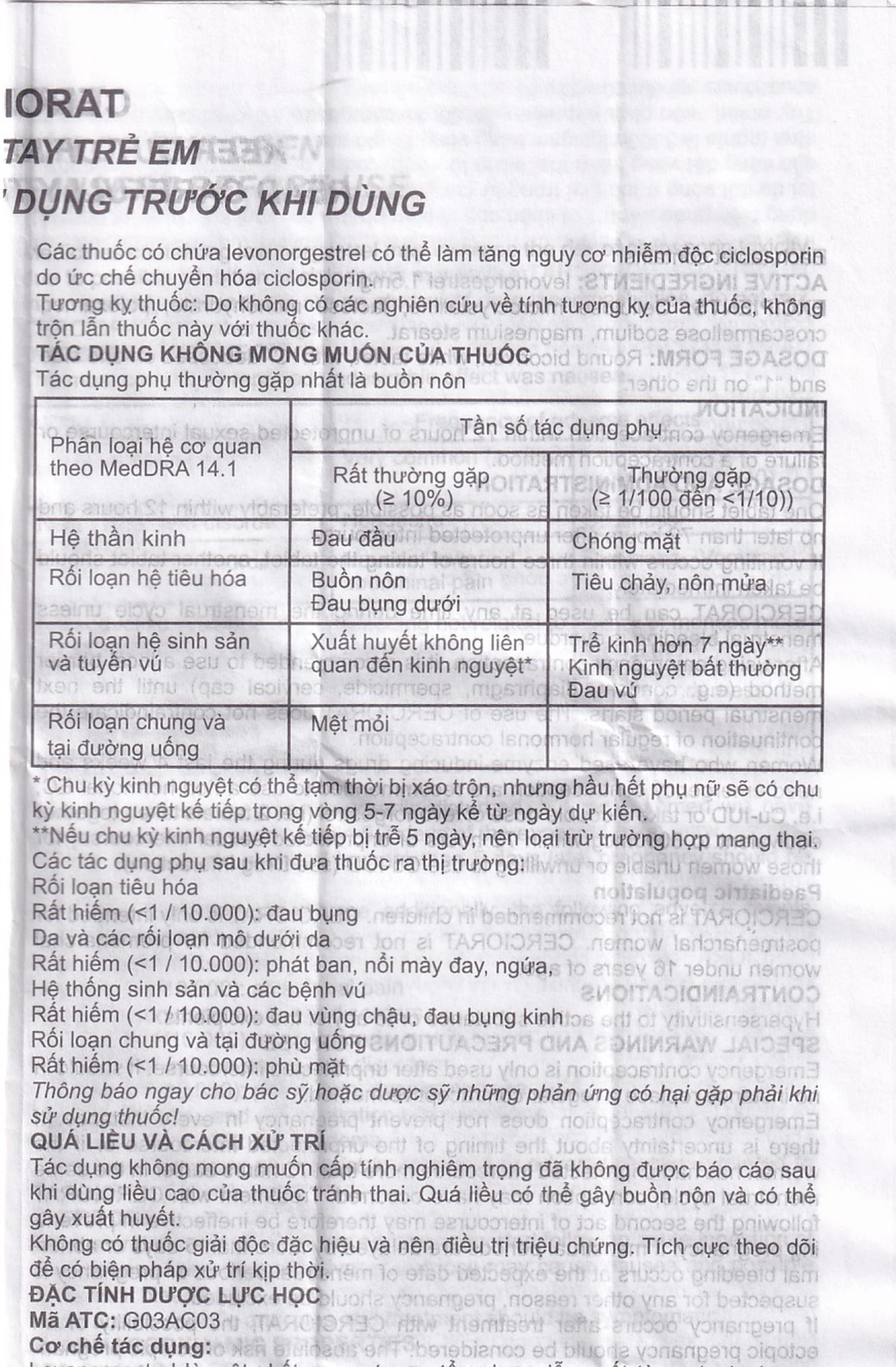 Thuốc tránh thai khẩn cấp Cerciorat 1.5mg Exeltis (1 viên)