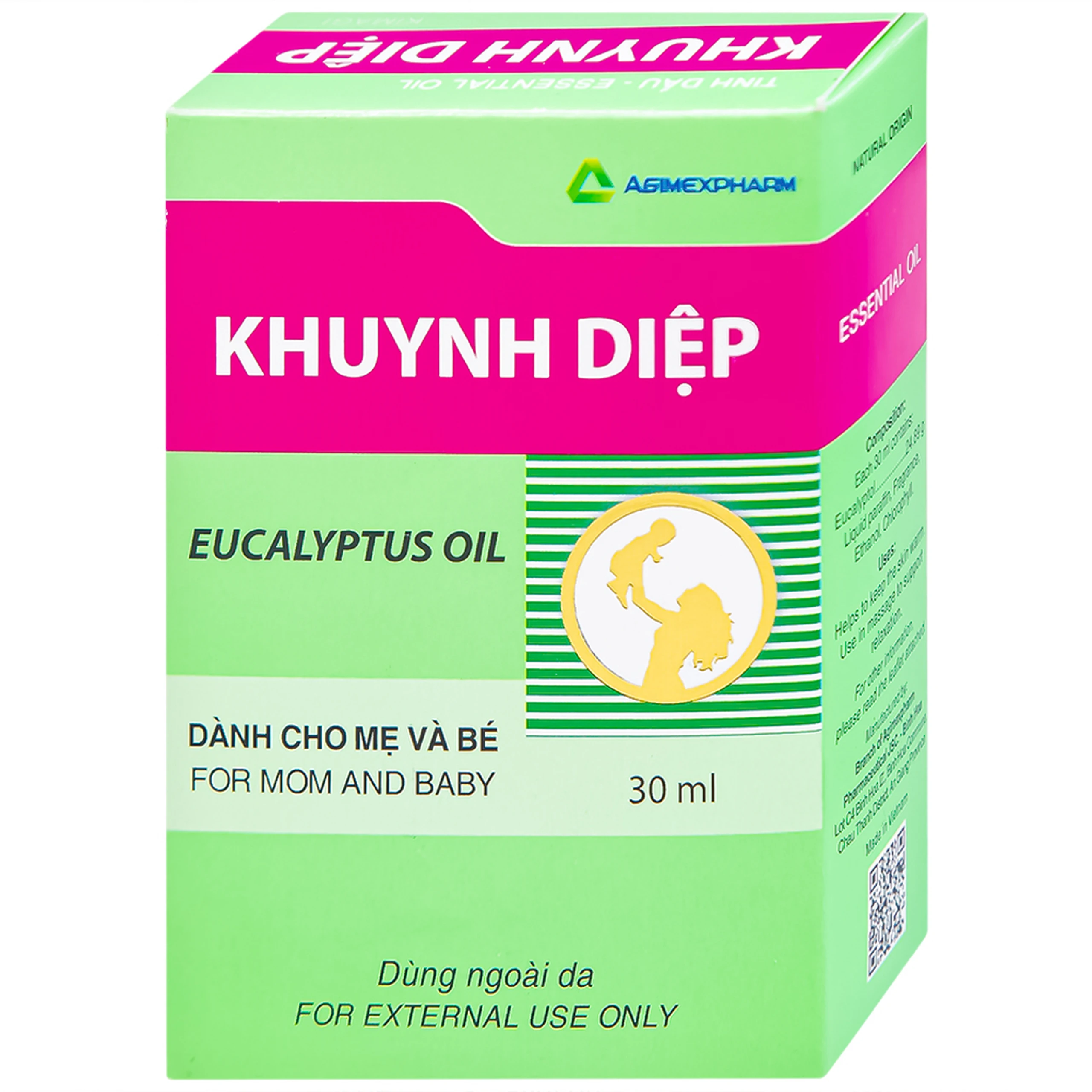 Dầu khuynh diệp Eucalyptus Oil Agimexpharm giúp giữ ấm dành cho mẹ và bé (30ml)
