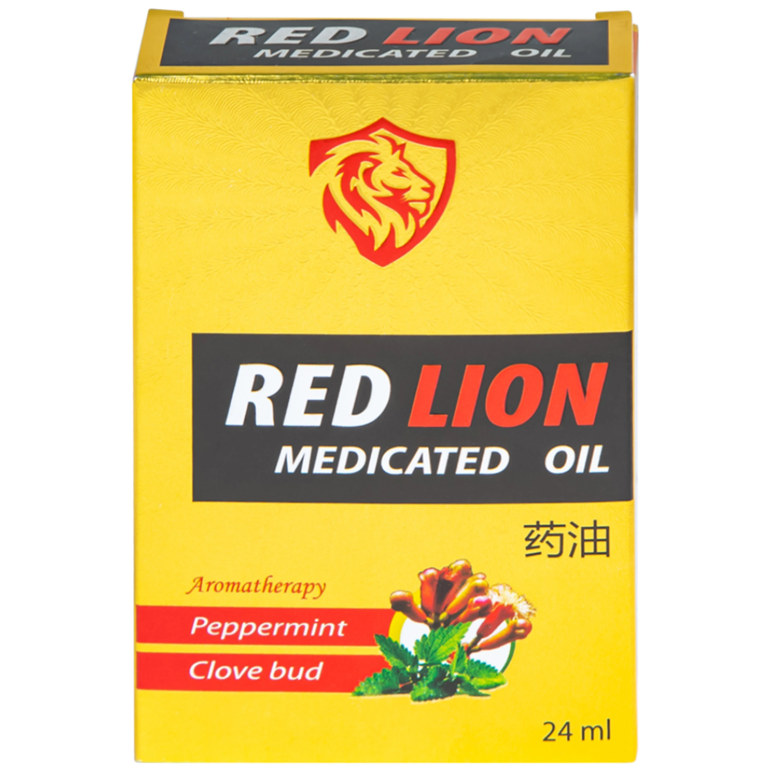 Dầu gió lăn Red Lion Medicated Oil Yellow Agimexpharm ấm da vùng xoa, sử dụng massage hỗ trợ thư giãn (24ml)