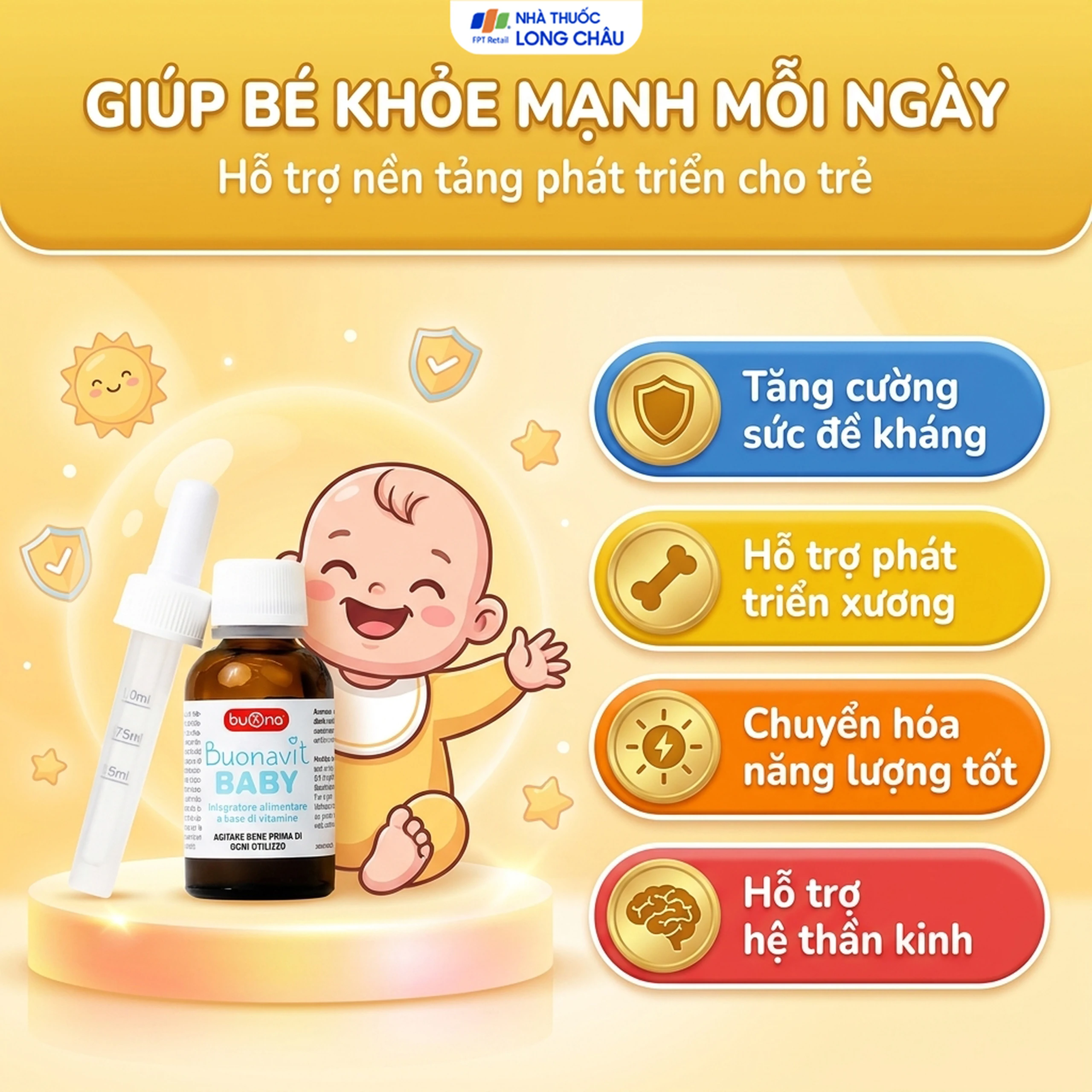 Dung dịch bổ sung vitamin cho trẻ Buona Buonavit Baby (20ml) 4