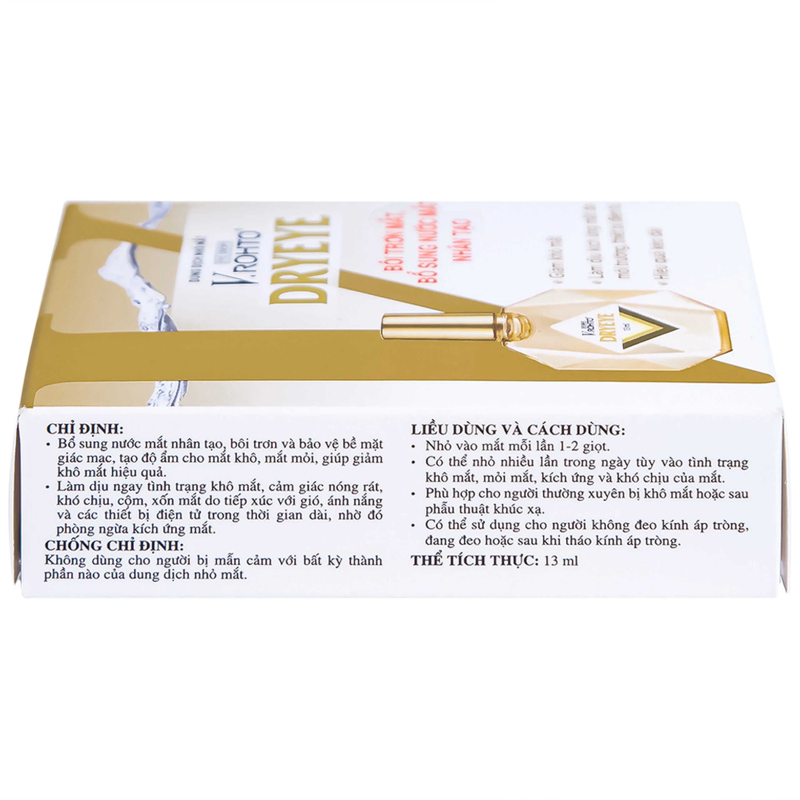 Nhỏ mắt V.Rohto Dryeye 13ml hỗ trợ bôi trơn mắt, bổ sung nước mắt nhân tạo