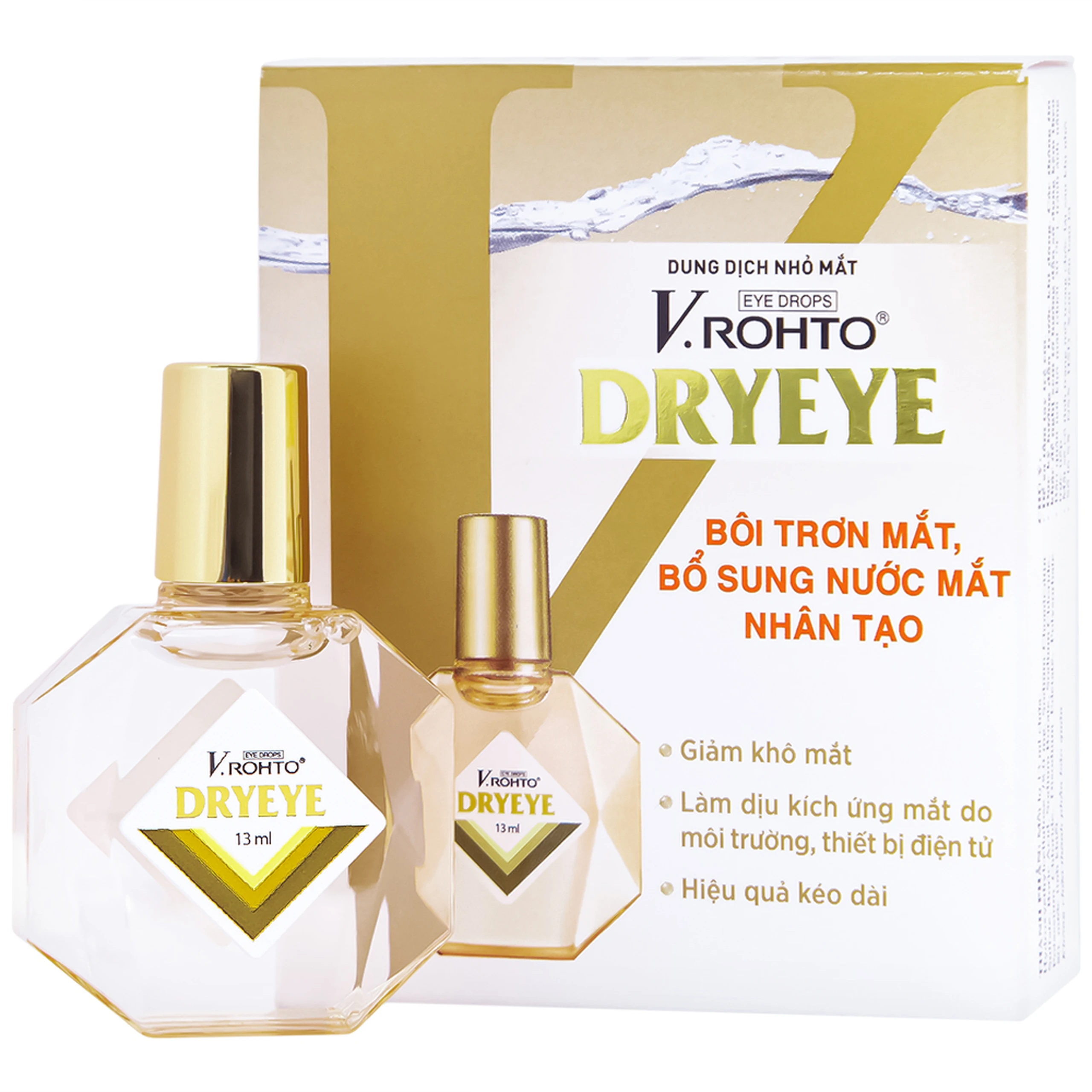 Nhỏ mắt V.Rohto Dryeye 13ml hỗ trợ bôi trơn mắt, bổ sung nước mắt nhân tạo