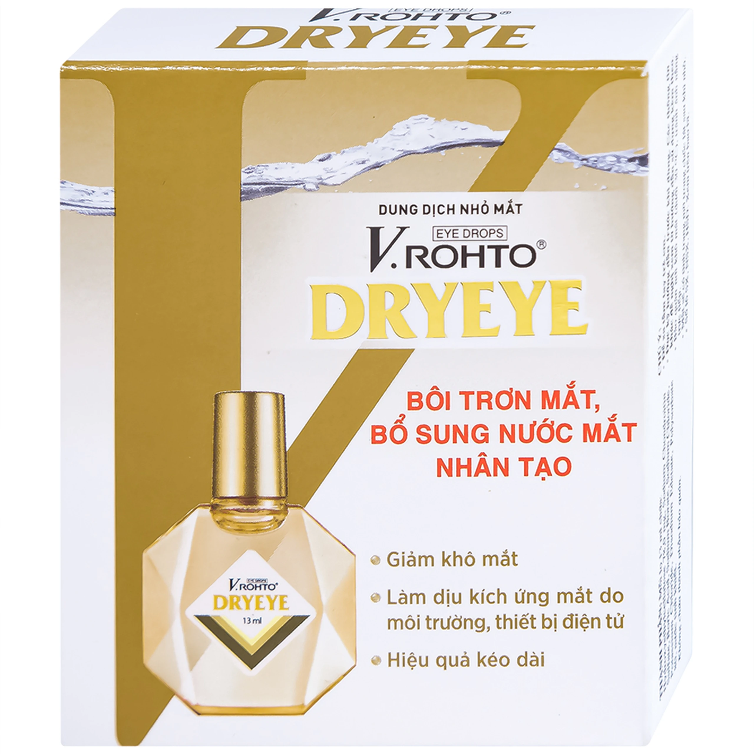 Nhỏ mắt V.Rohto Dryeye 13ml hỗ trợ bôi trơn mắt, bổ sung nước mắt nhân tạo