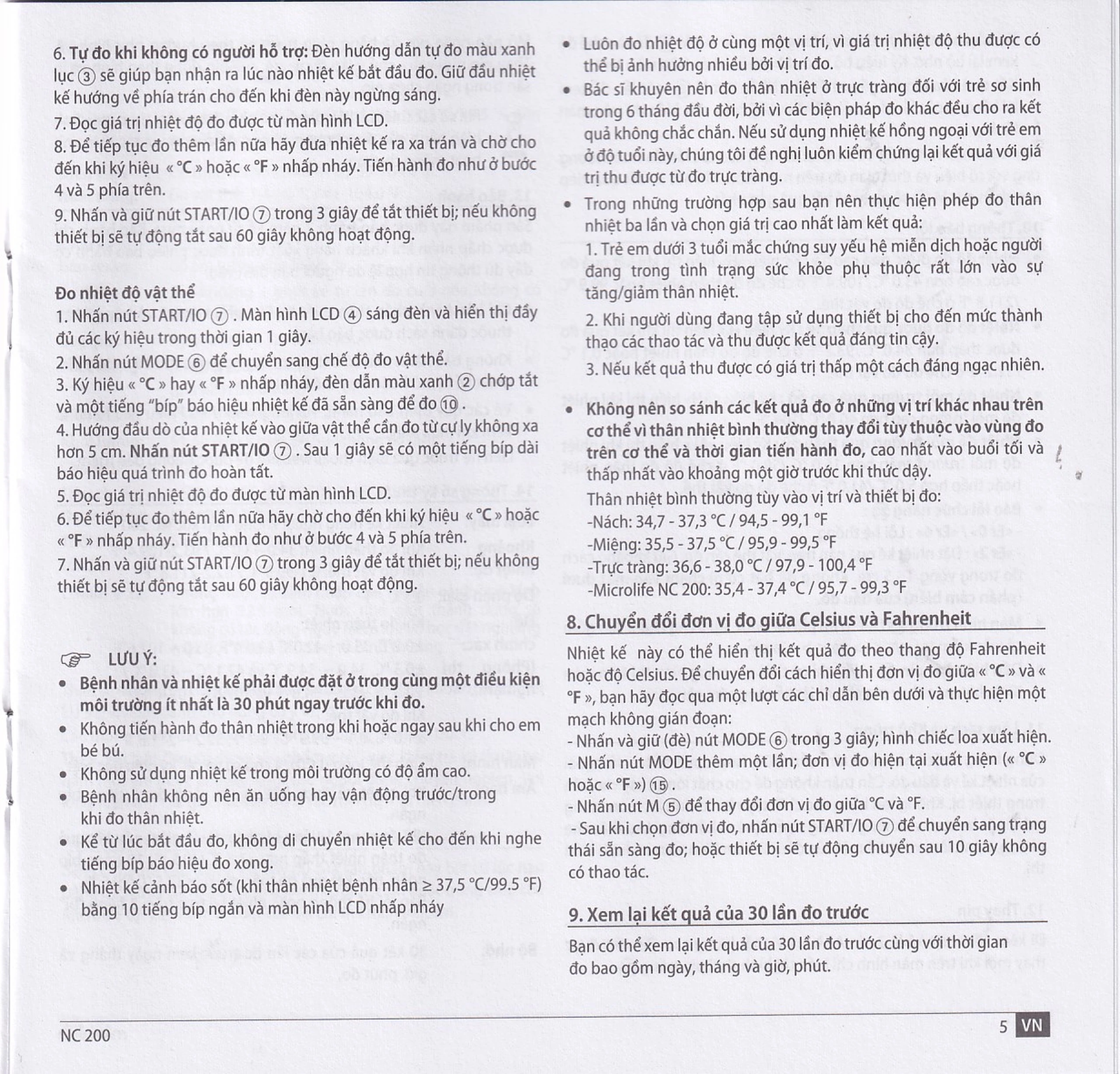 Nhiệt kế hồng ngoại đo trán Microlife NC200