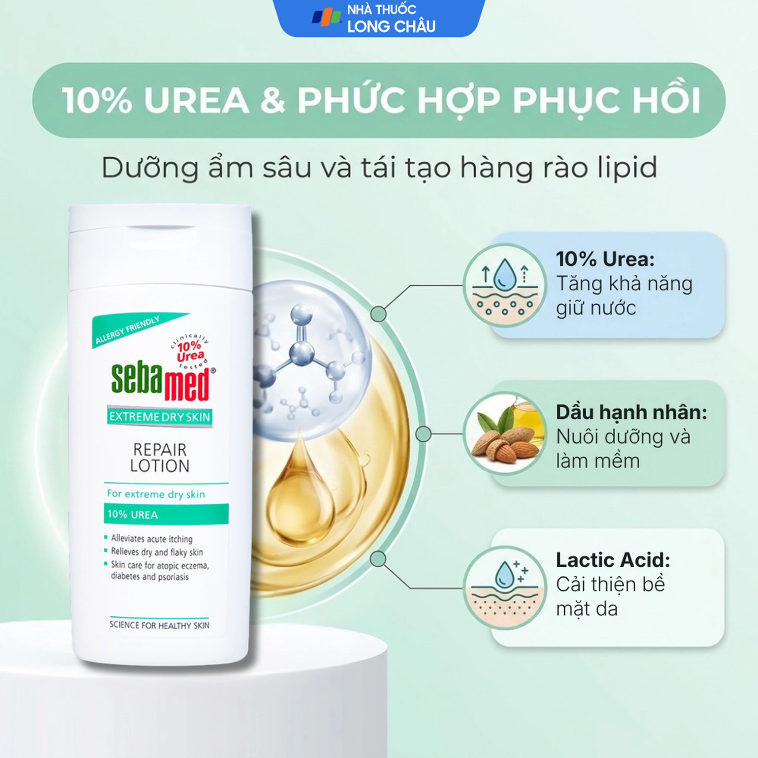 Sữa dưỡng ẩm Sebamed Extreme Dry Skin Repair Lotion 10% Urea cho da khô, viêm da cơ địa (200ml) 3