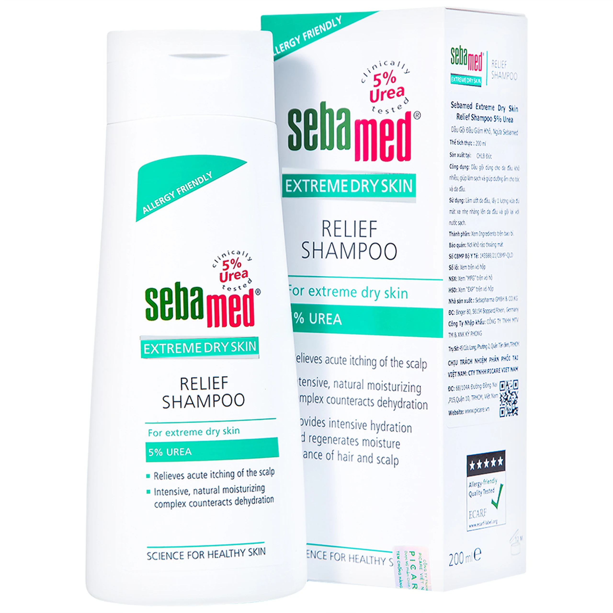 Dầu gội Sebamed Extreme Dry Skin 5% Urea giảm khô ngứa (200ml)
