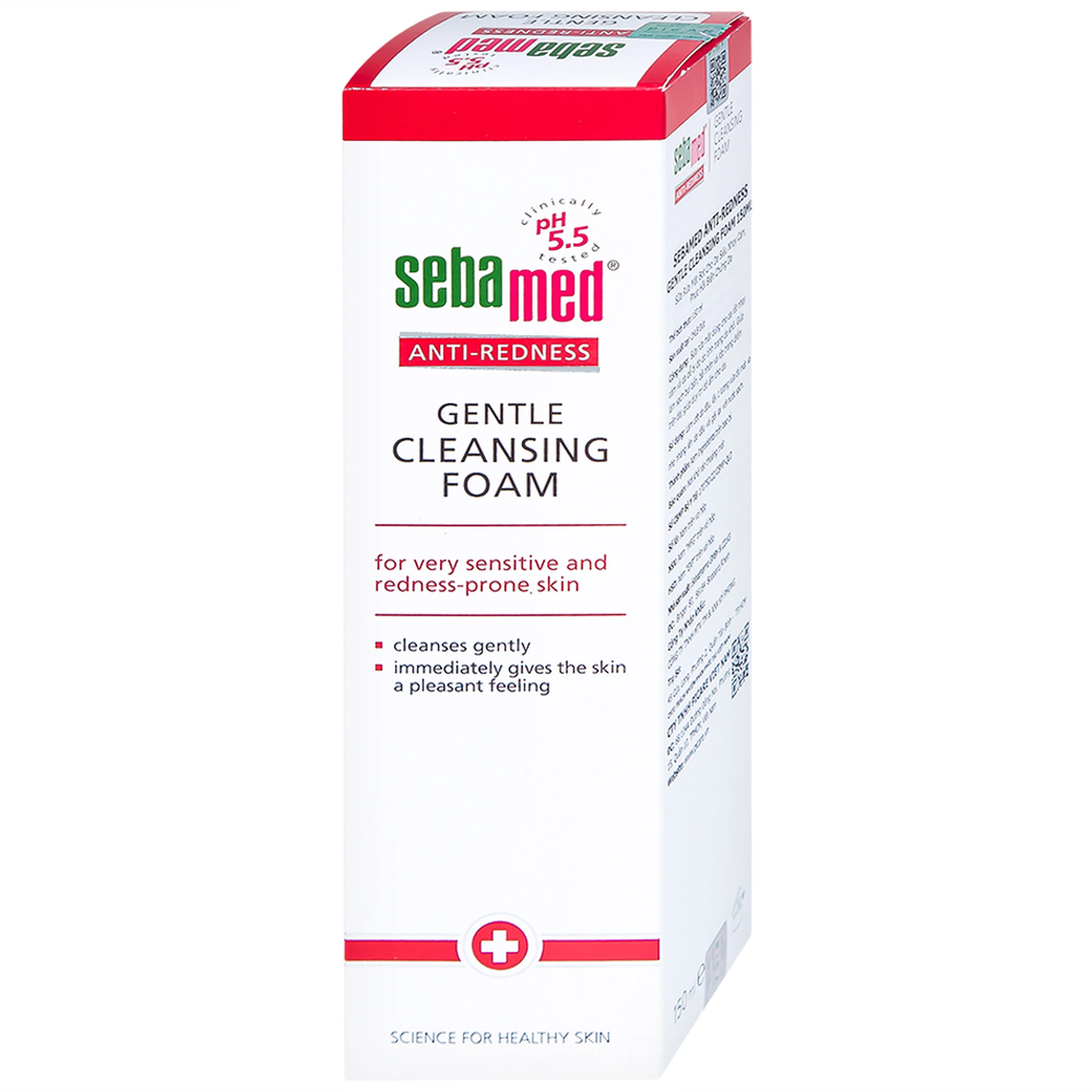 Sữa rửa mặt bọt Anti-Redness Gentle Cleansing Foam Sebamed cho da siêu nhạy cảm, phục hồi biến chứng da (150ml)