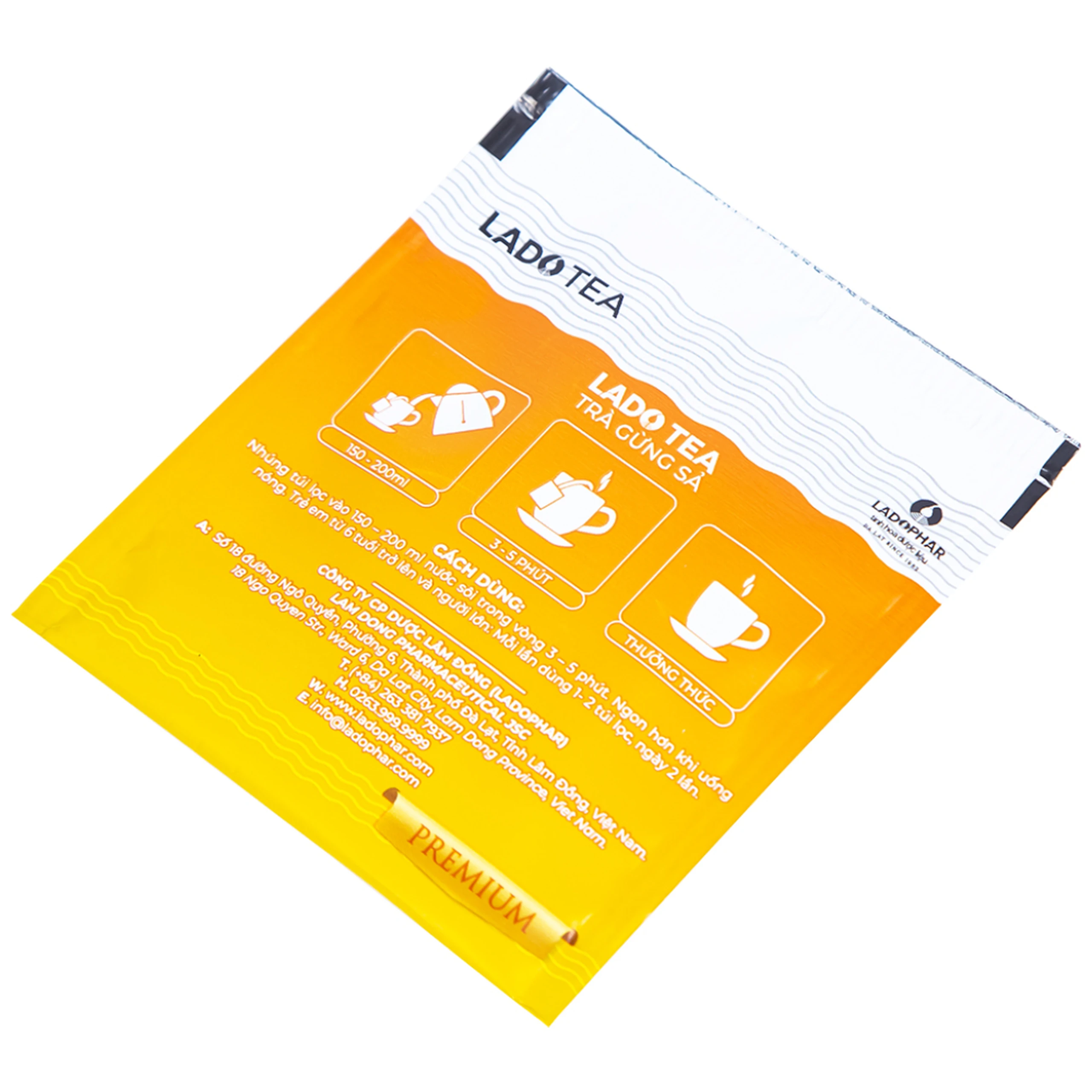 Trà Gừng Sả Premium Ladophar (20 túi lọc x 2g)