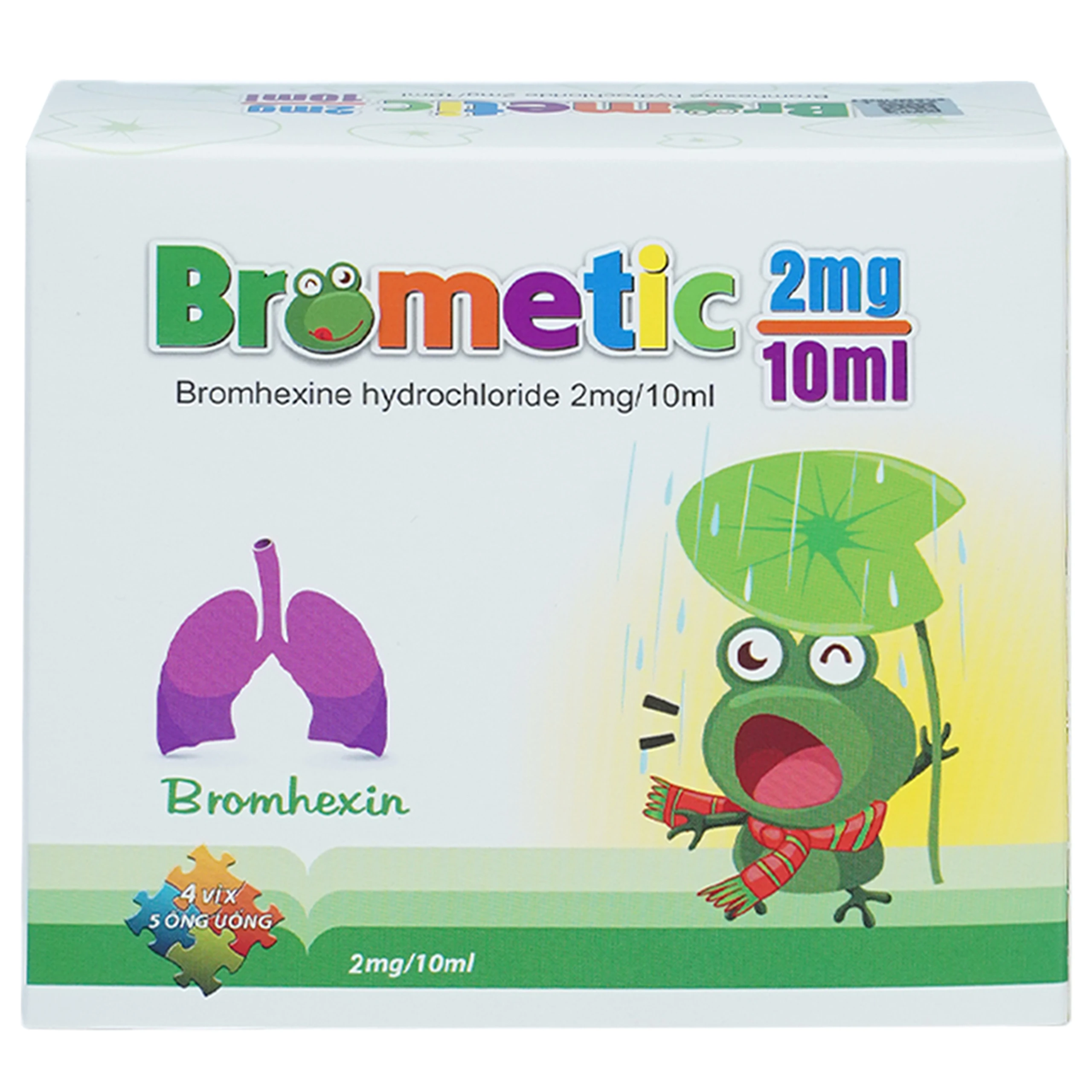 Thuốc Brometic 2mg/10ml làm loãng đờm trong các bệnh phế quản phổi cấp và mạn tính (4 vỉ x 5 ống)