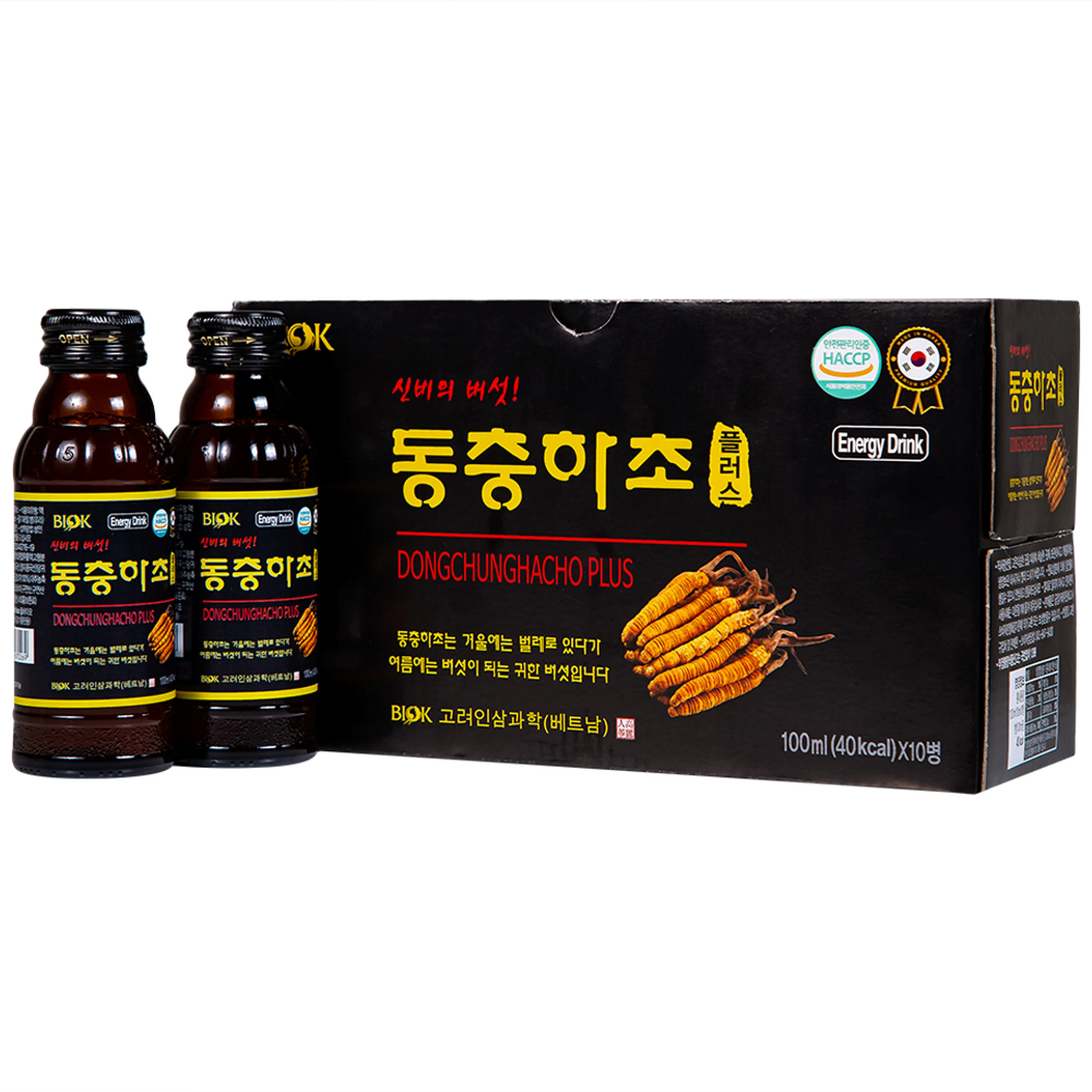 Nước Đông Trùng Hạ Thảo Dongchunghacho Plus Biok (10 chai x 100ml)