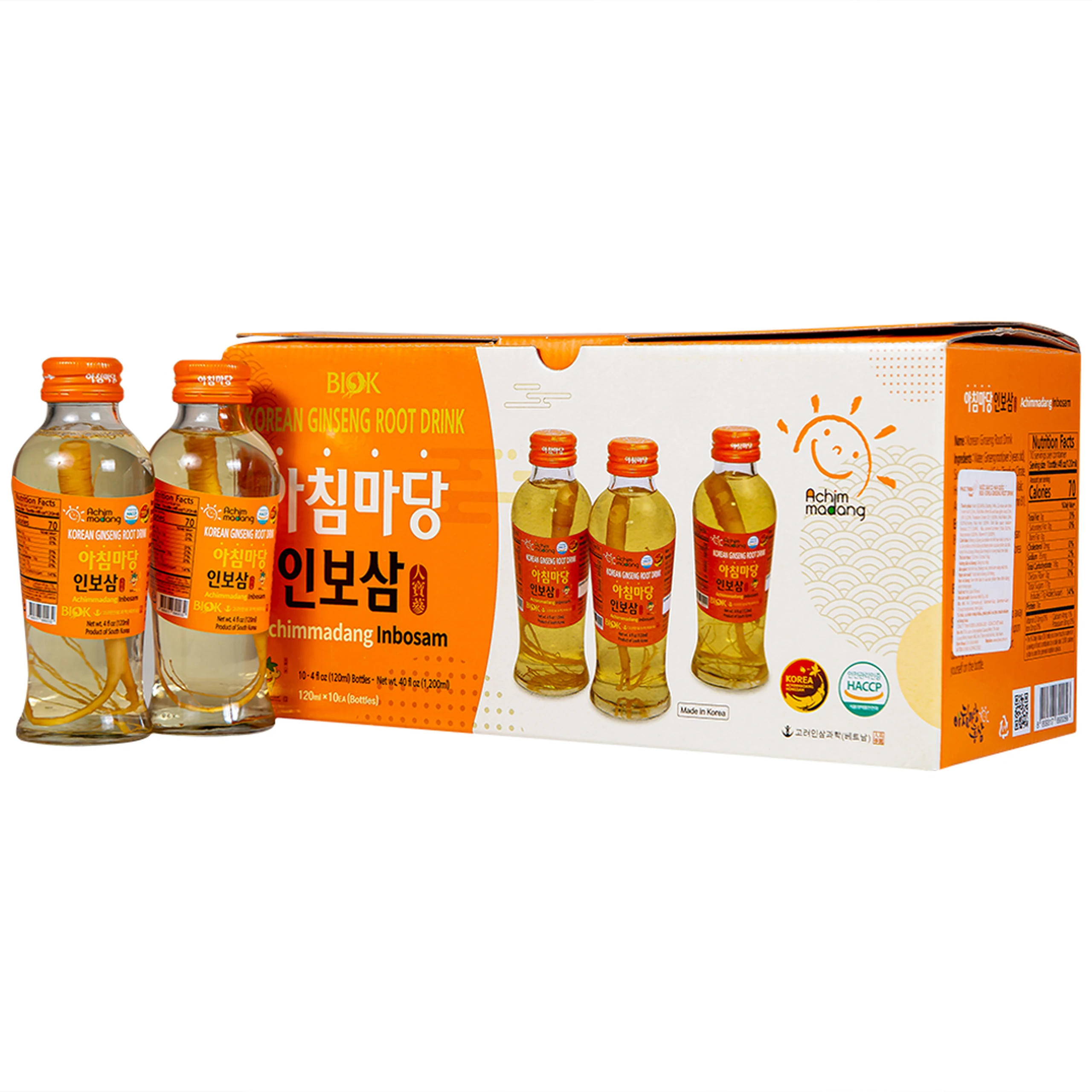 Nước Sâm Nguyên Củ Achimmadang Inbosam Biok Korea Root Drink (10 chai x 120ml)