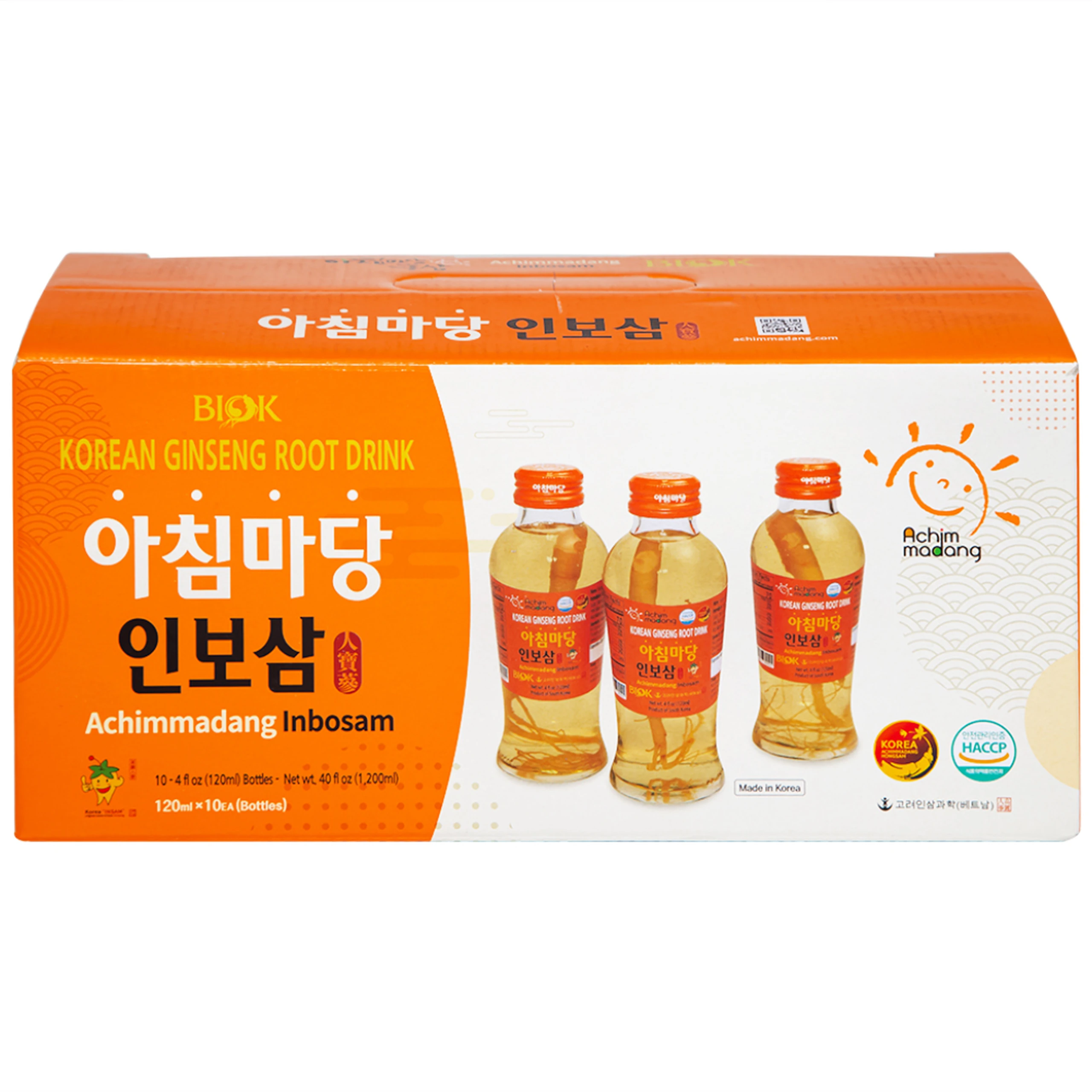 Nước Sâm Nguyên Củ Achimmadang Inbosam Biok Korea Root Drink (10 chai x 120ml)