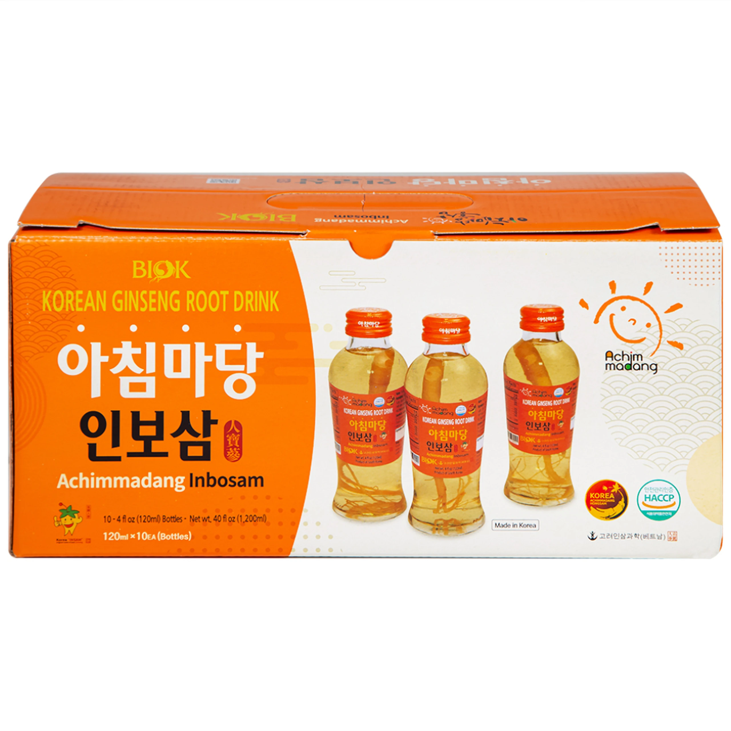 Nước Sâm Nguyên Củ Achimmadang Inbosam Biok Korea Root Drink (10 chai x 120ml)