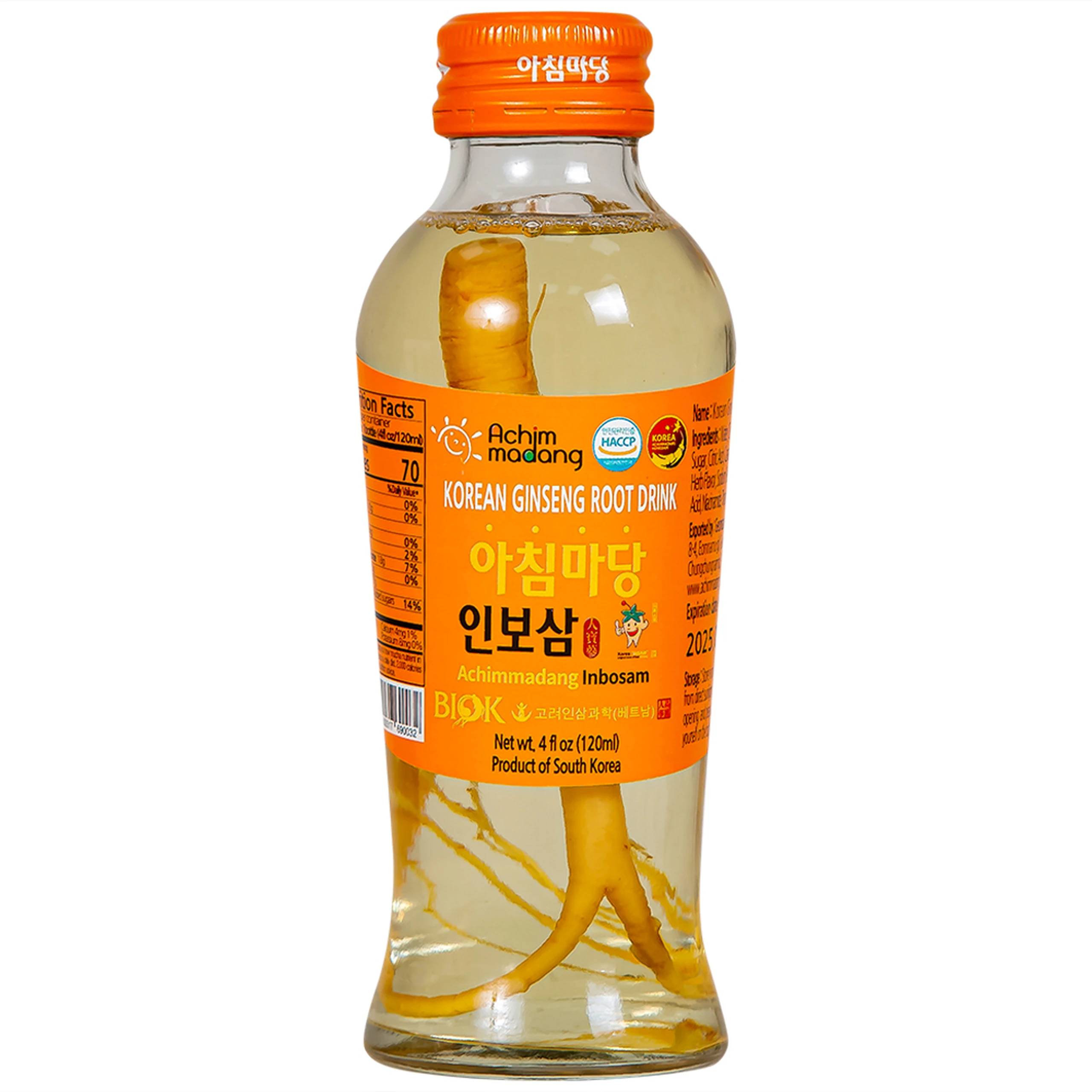 Nước Sâm Nguyên Củ Achimmadang Inbosam Biok Korea Root Drink (10 chai x 120ml)