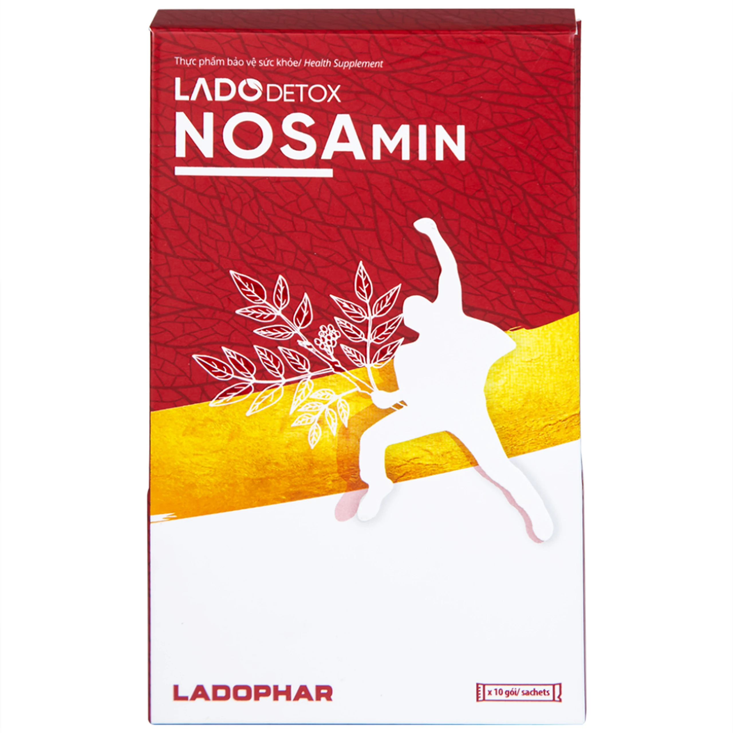 Nước uống hỗ trợ giải rượu, bảo vệ gan Ladodetox Nosamin Ladophar (10 gói x 15ml)