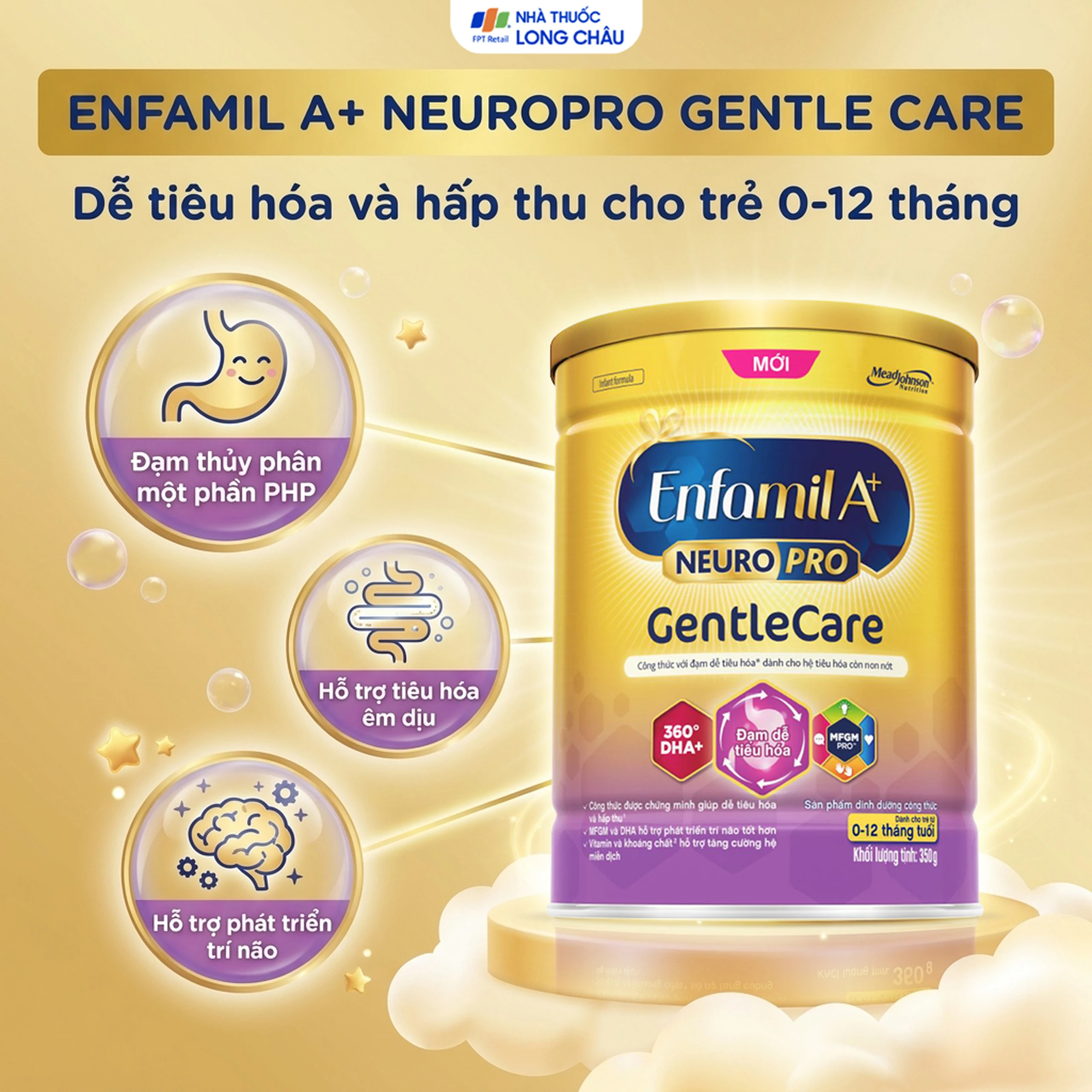 Sữa bột Enfamil A+ Neuro Pro GentleCare Mead Johnson cho trẻ 0-12 tháng (350g) 2