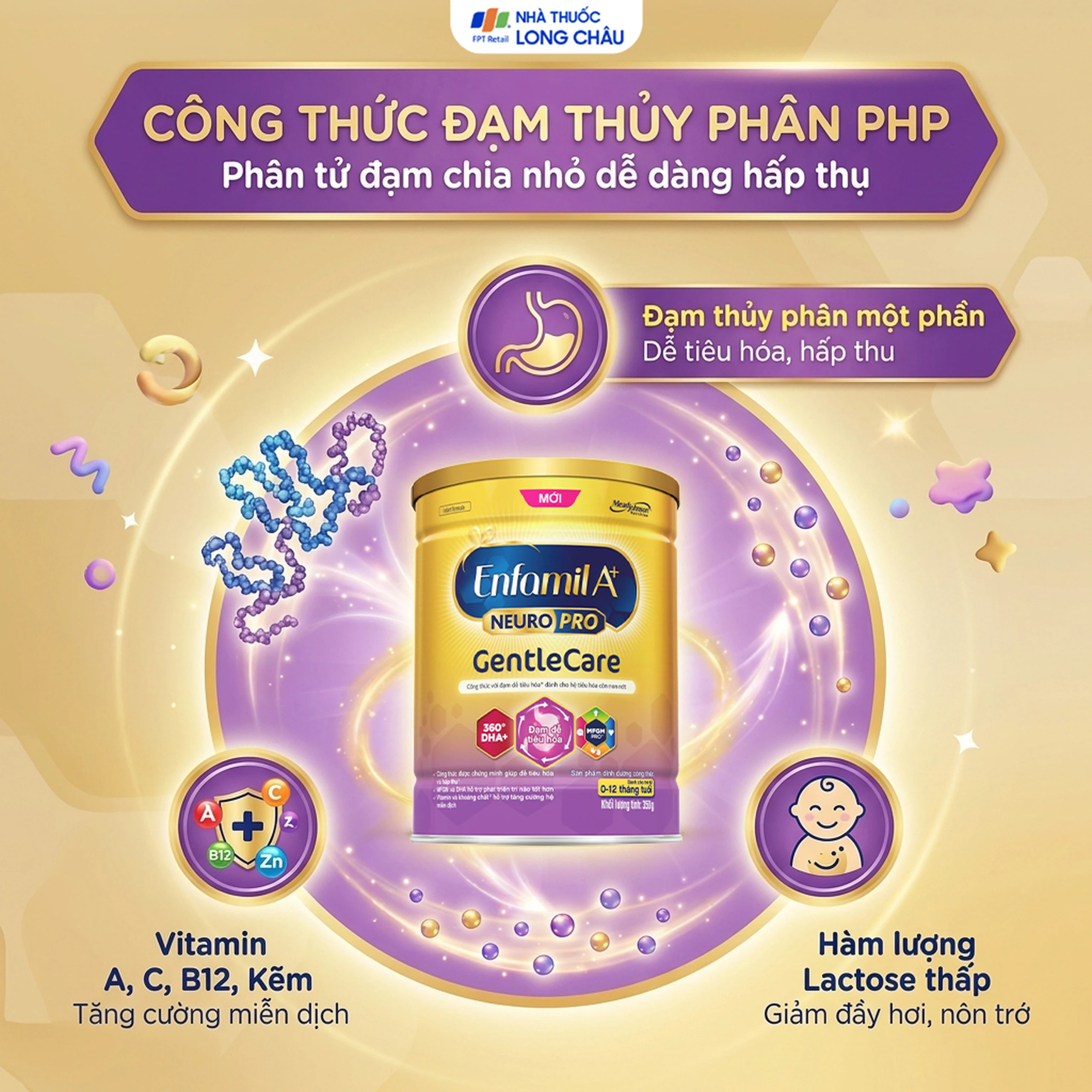 Sữa bột Enfamil A+ Neuro Pro GentleCare Mead Johnson cho trẻ 0-12 tháng (350g) 4