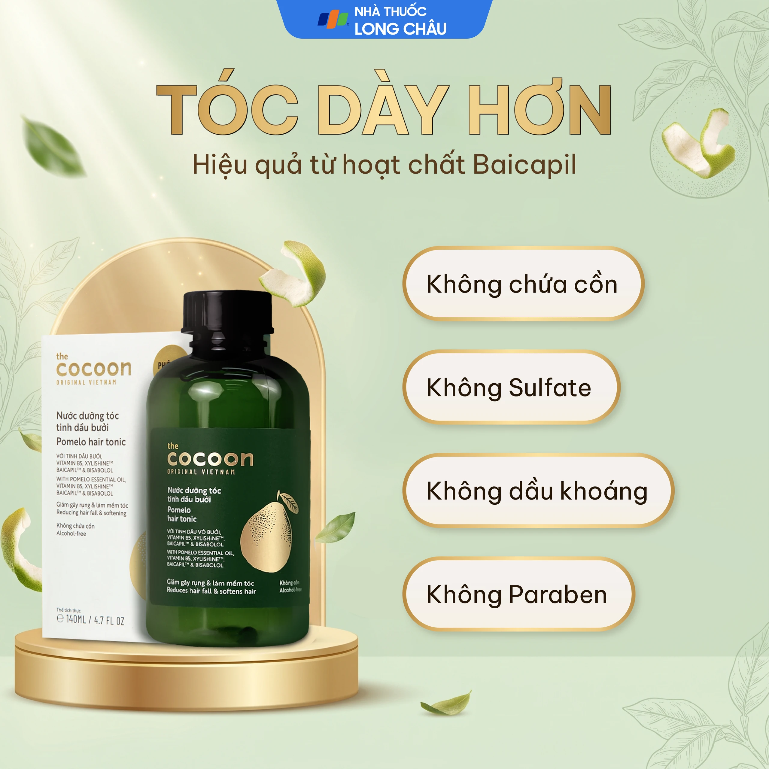 Tinh dầu bưởi dưỡng, ngăn rụng tóc Cocoon phiên bản nâng cấp 140ml 6