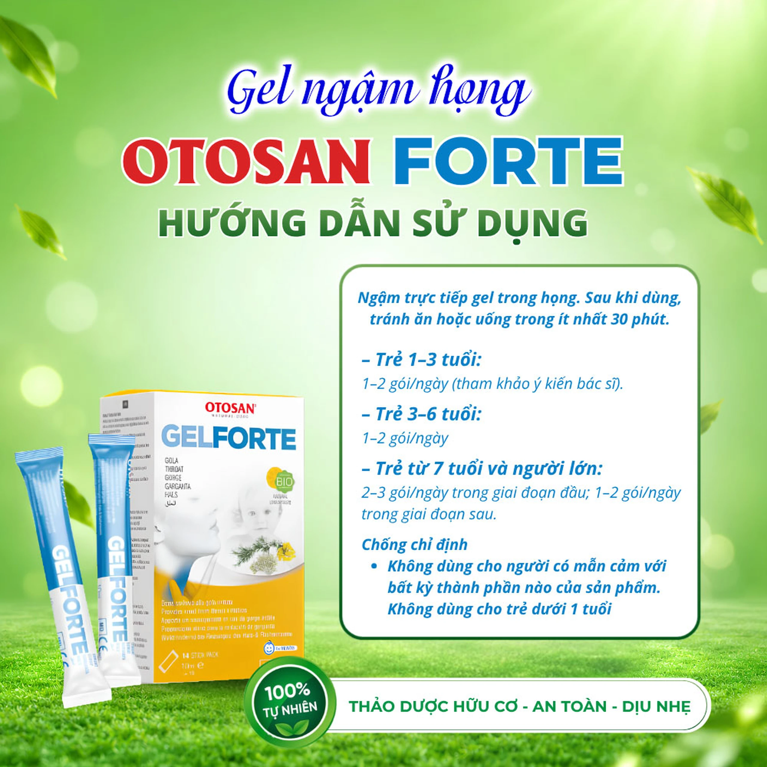 Gel ngậm họng Otosan Throat Gel Forte 14 gói x 10ml hỗ trợ điều trị viêm họng cấp tính 5