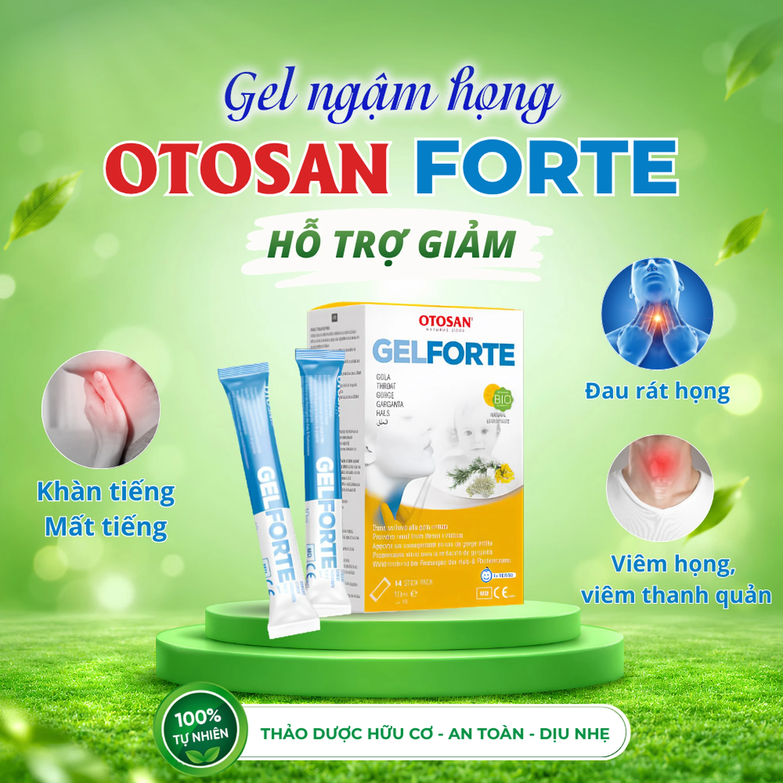 Gel ngậm họng Otosan Throat Gel Forte 14 gói x 10ml hỗ trợ điều trị viêm họng cấp tính 3