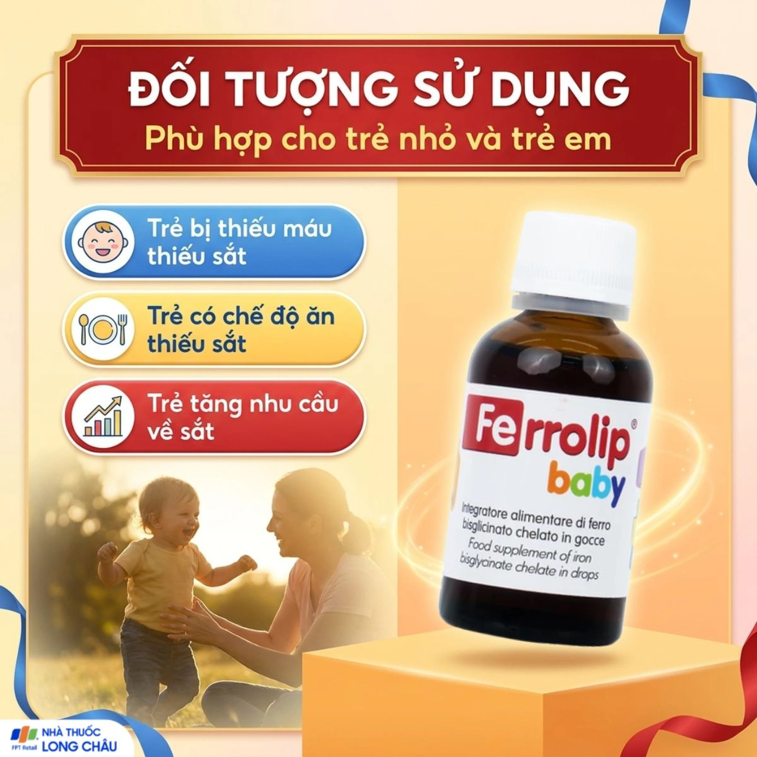 Dung dịch giúp giảm nguy cơ thiếu máu do thiếu sắt Ferrolip Baby InPharma SpA (30ml) 5
