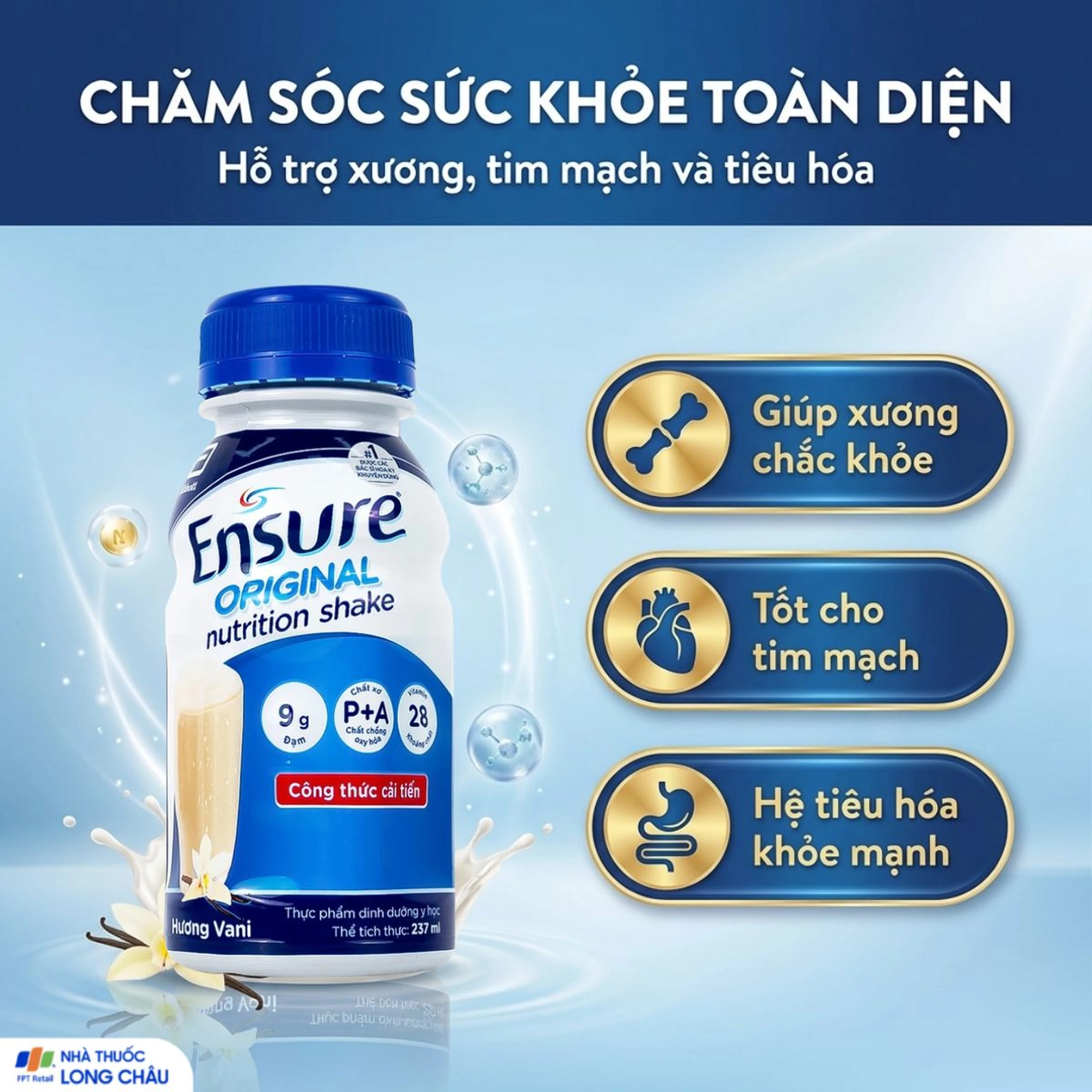 Sữa bổ sung dinh dưỡng hỗ trợ tiêu hóa Ensure Original hương vani (4 lốc x 6 chai) 3