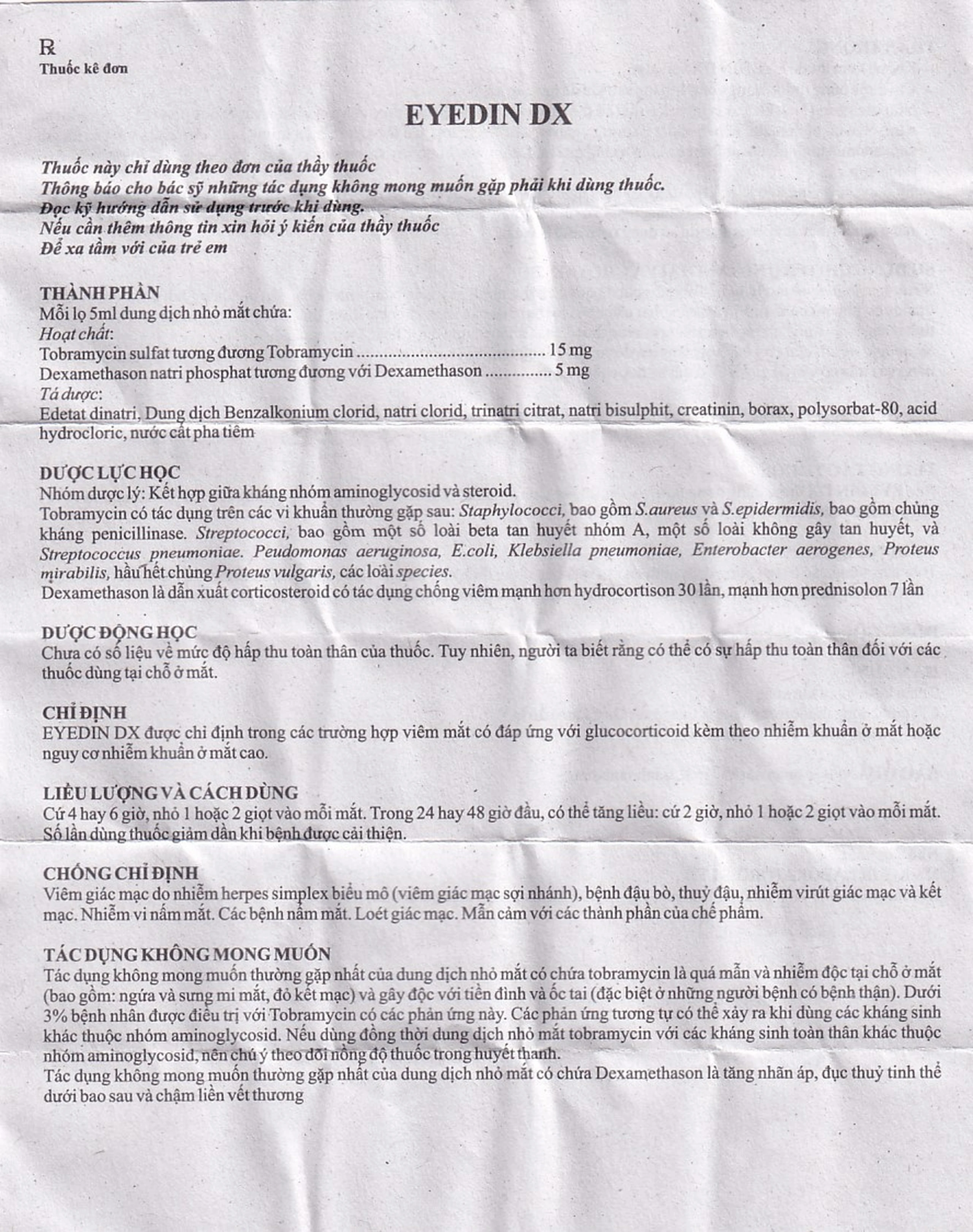 Thuốc nhỏ mắt Eyedin DX Makcur điều trị nhiểm khuẩn mắt (5ml)