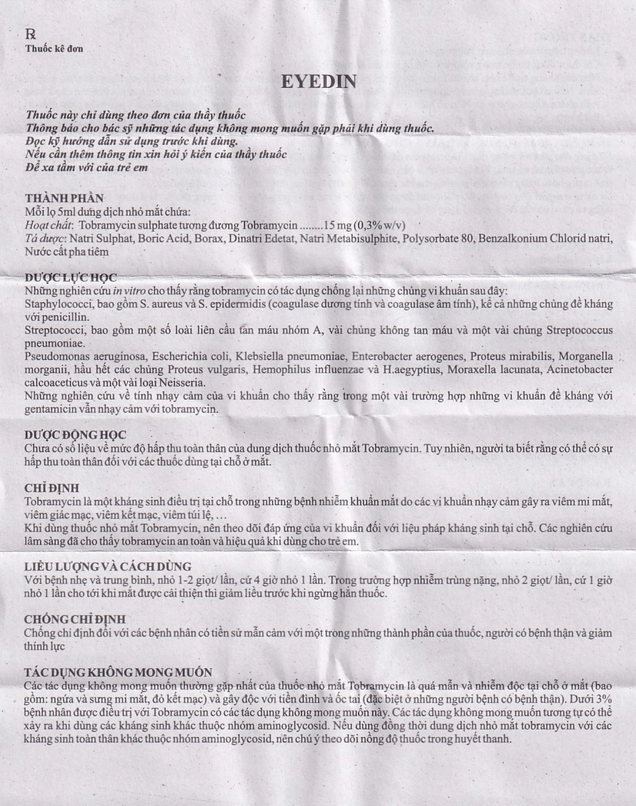 Thuốc tra mắt Eyedin Makcur điều trị nhiểm khuẩn mắt (5ml)